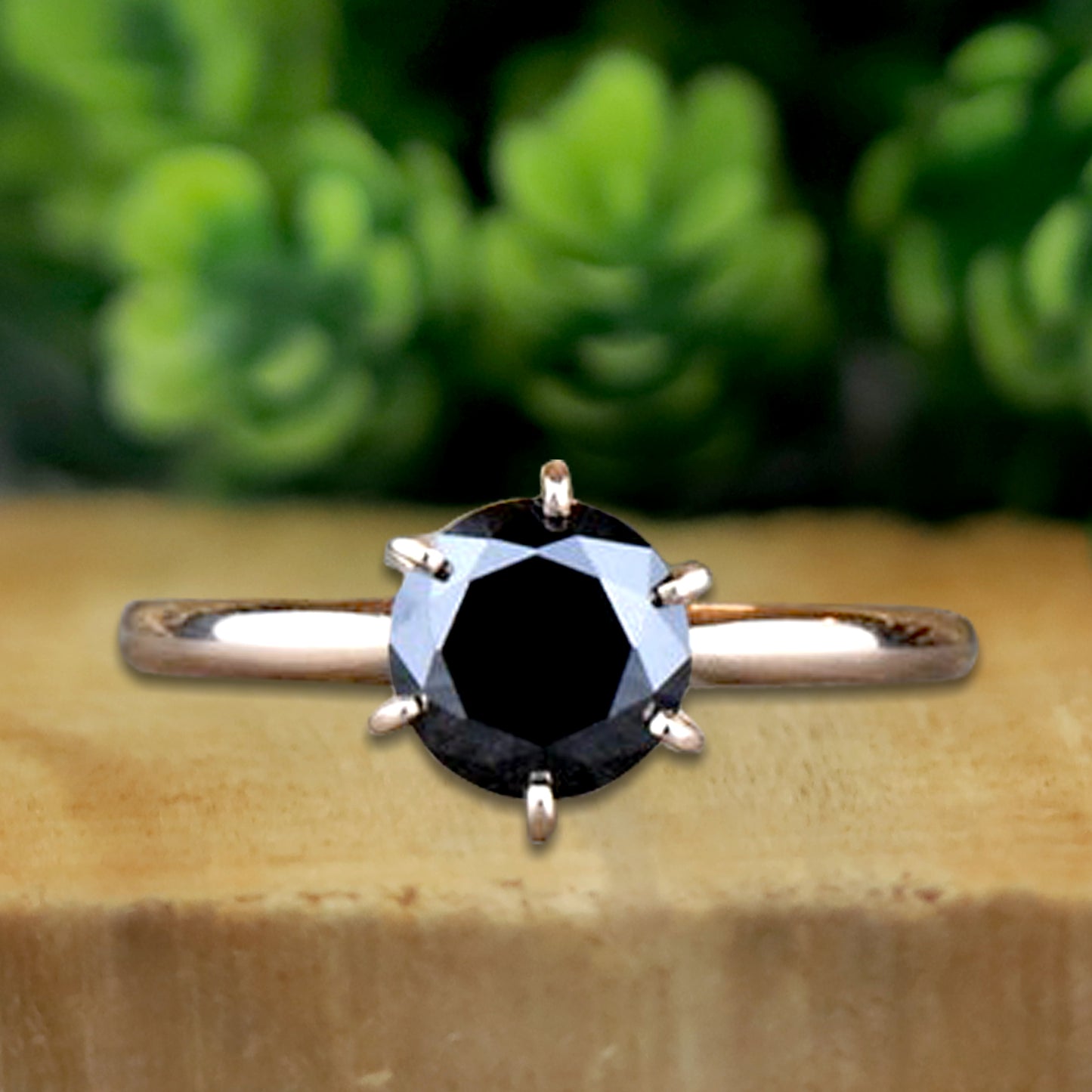 black diamond solitaire ring