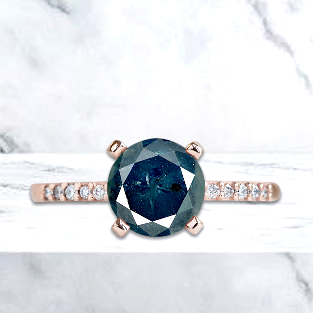 natural blue diamond ring