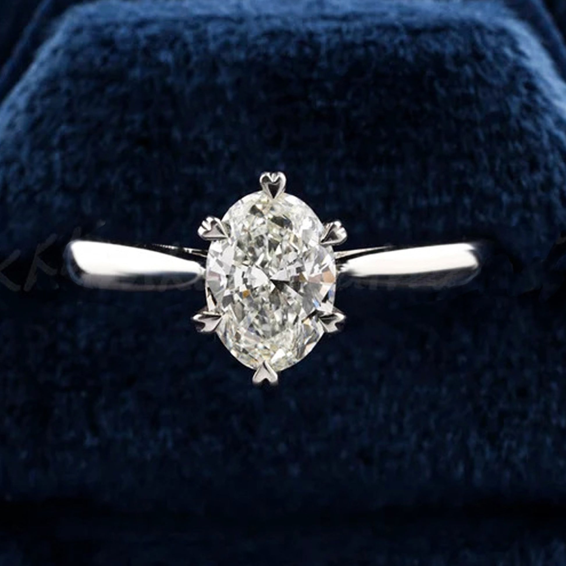 2 carat lab grown oval diamond ring