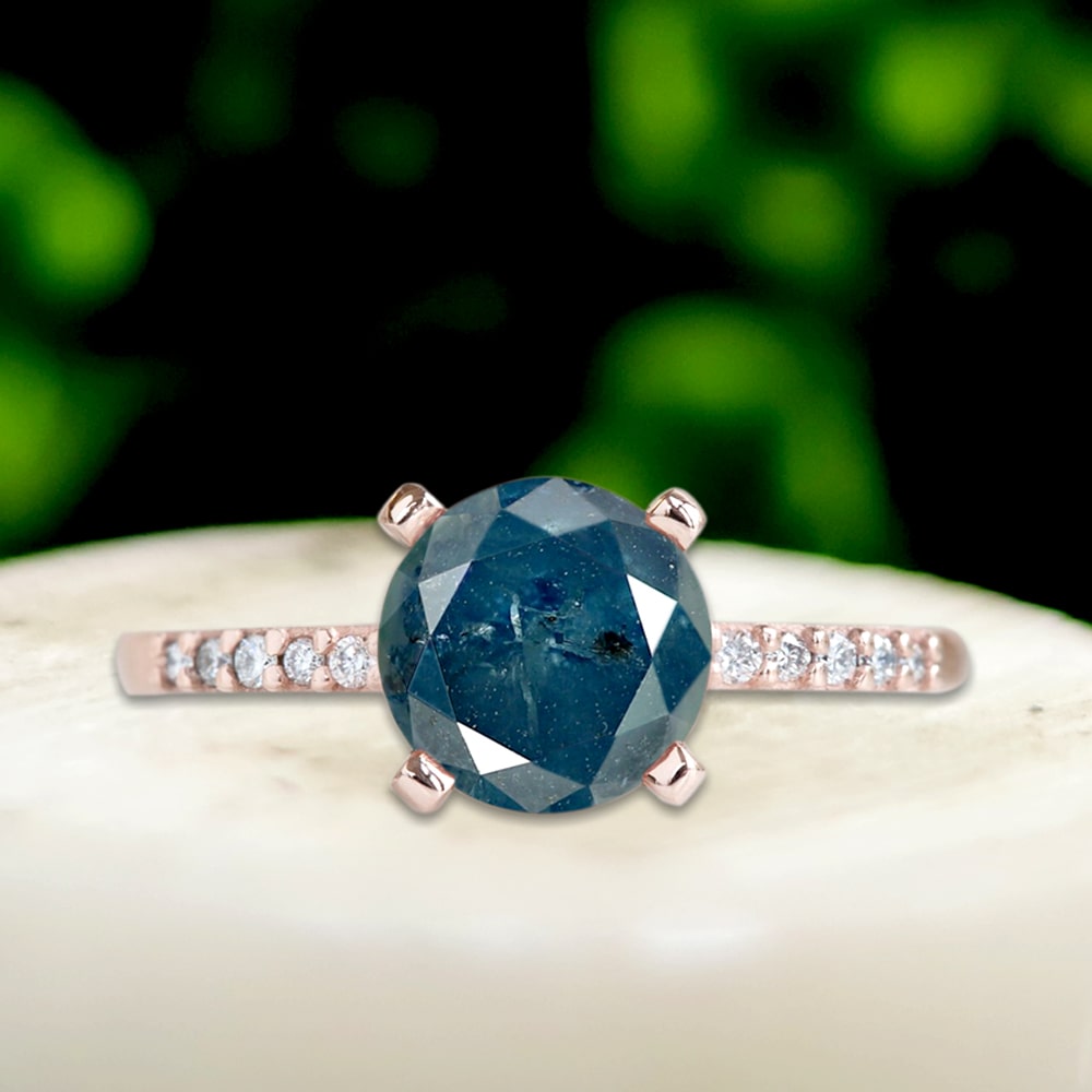 natural blue diamond ring