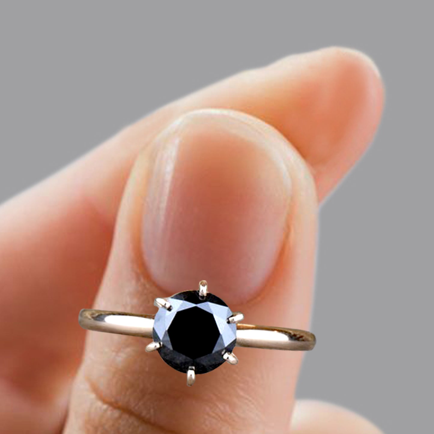 black diamond solitaire ring