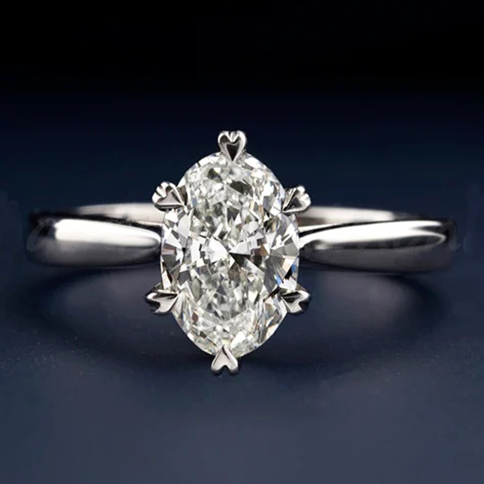 2 carat lab grown oval diamond ring