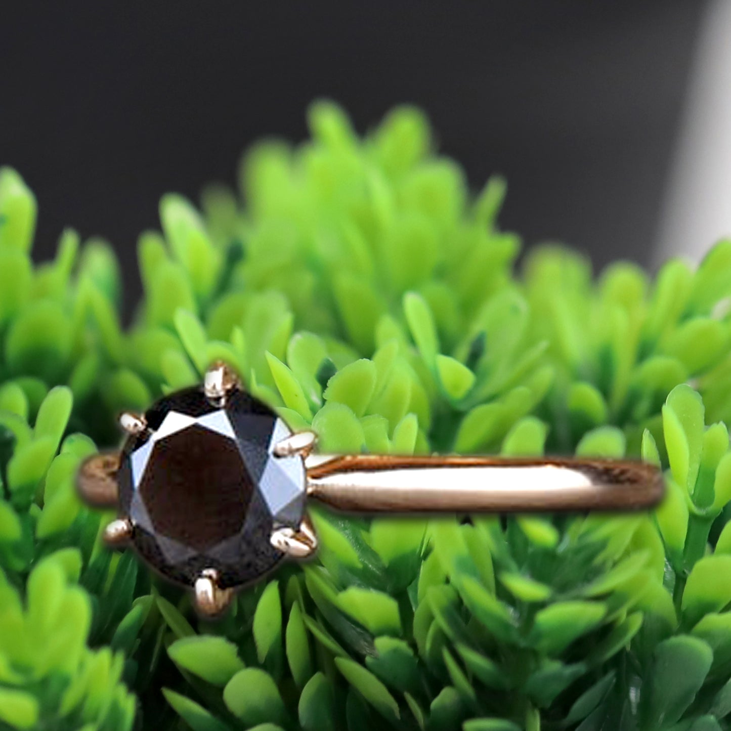 black diamond solitaire ring