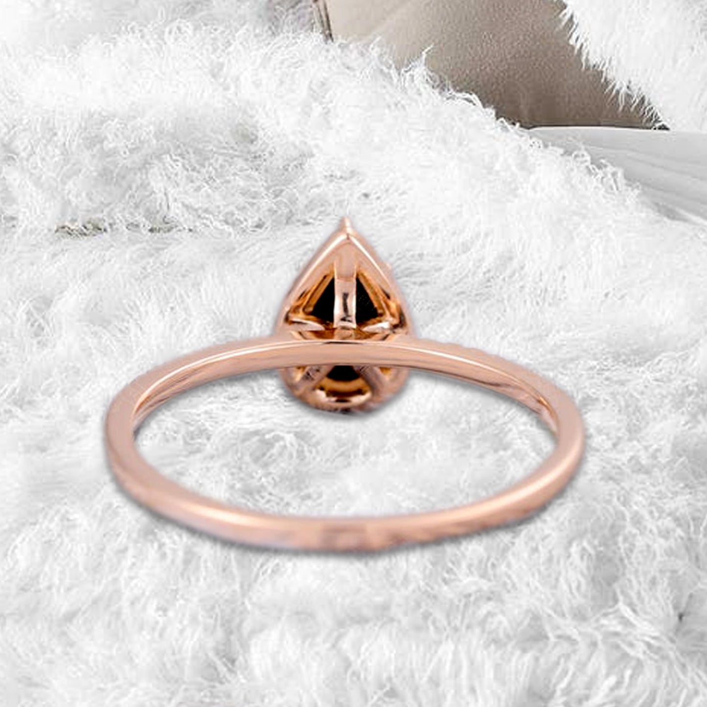 black diamond pear ring
