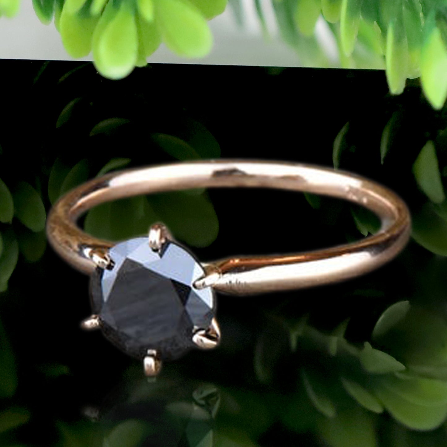 black diamond solitaire ring