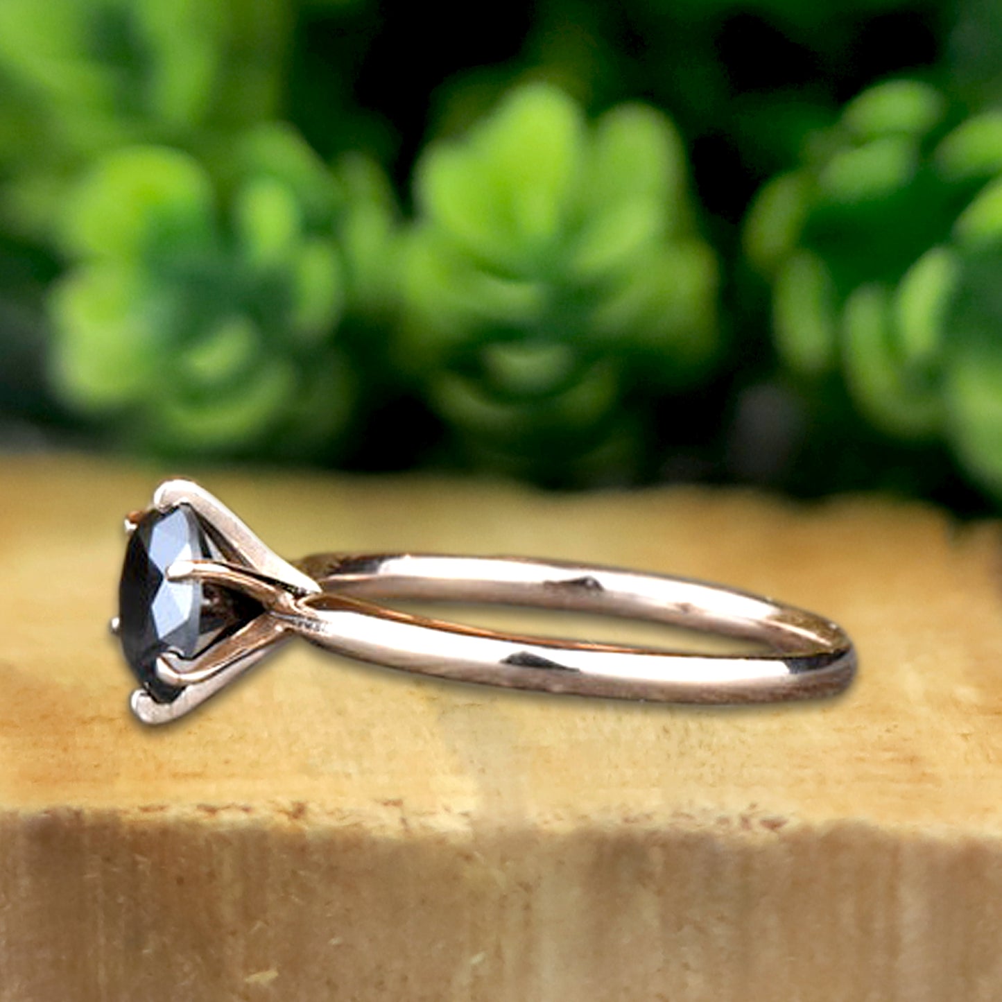 black diamond solitaire ring