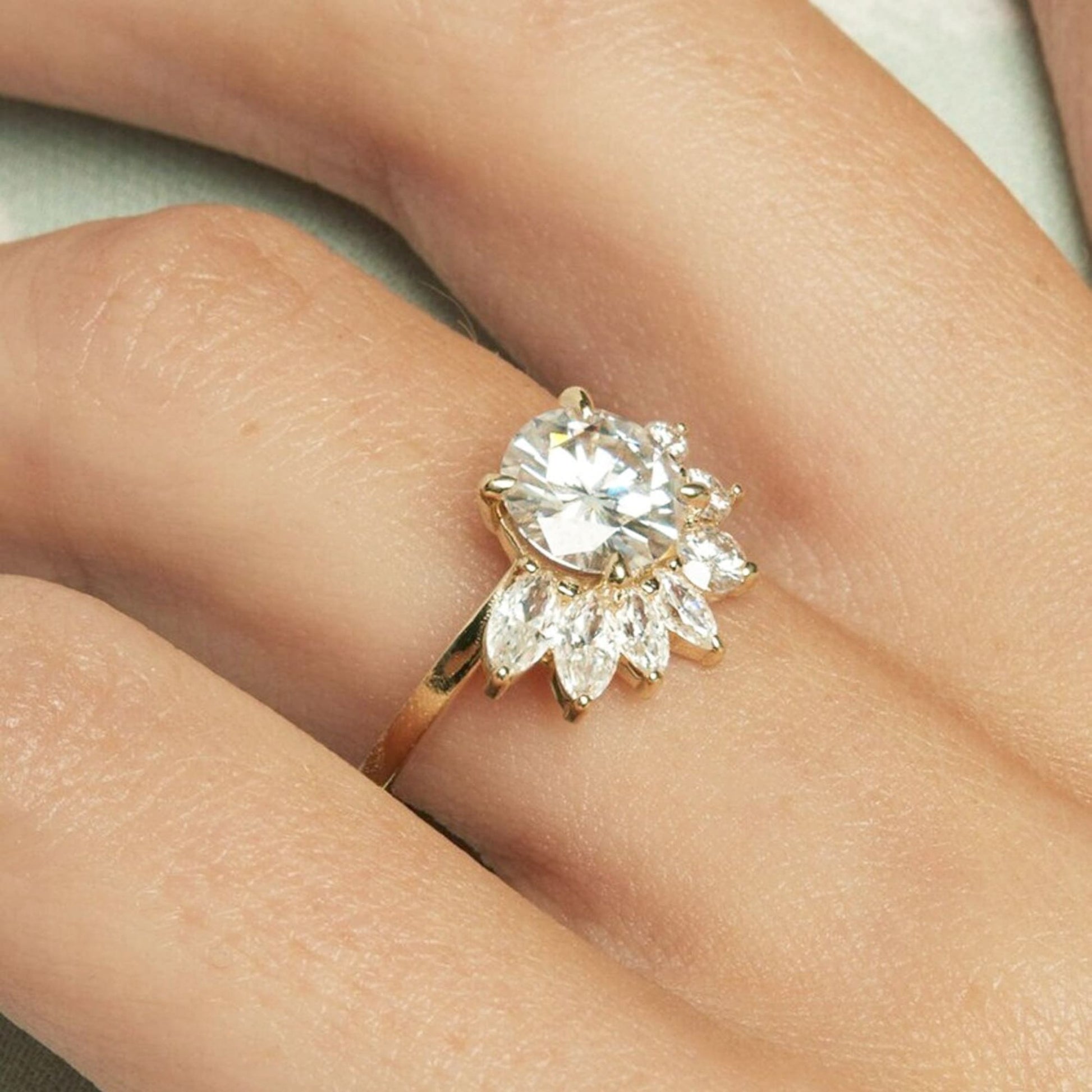 sunflower engagement ring