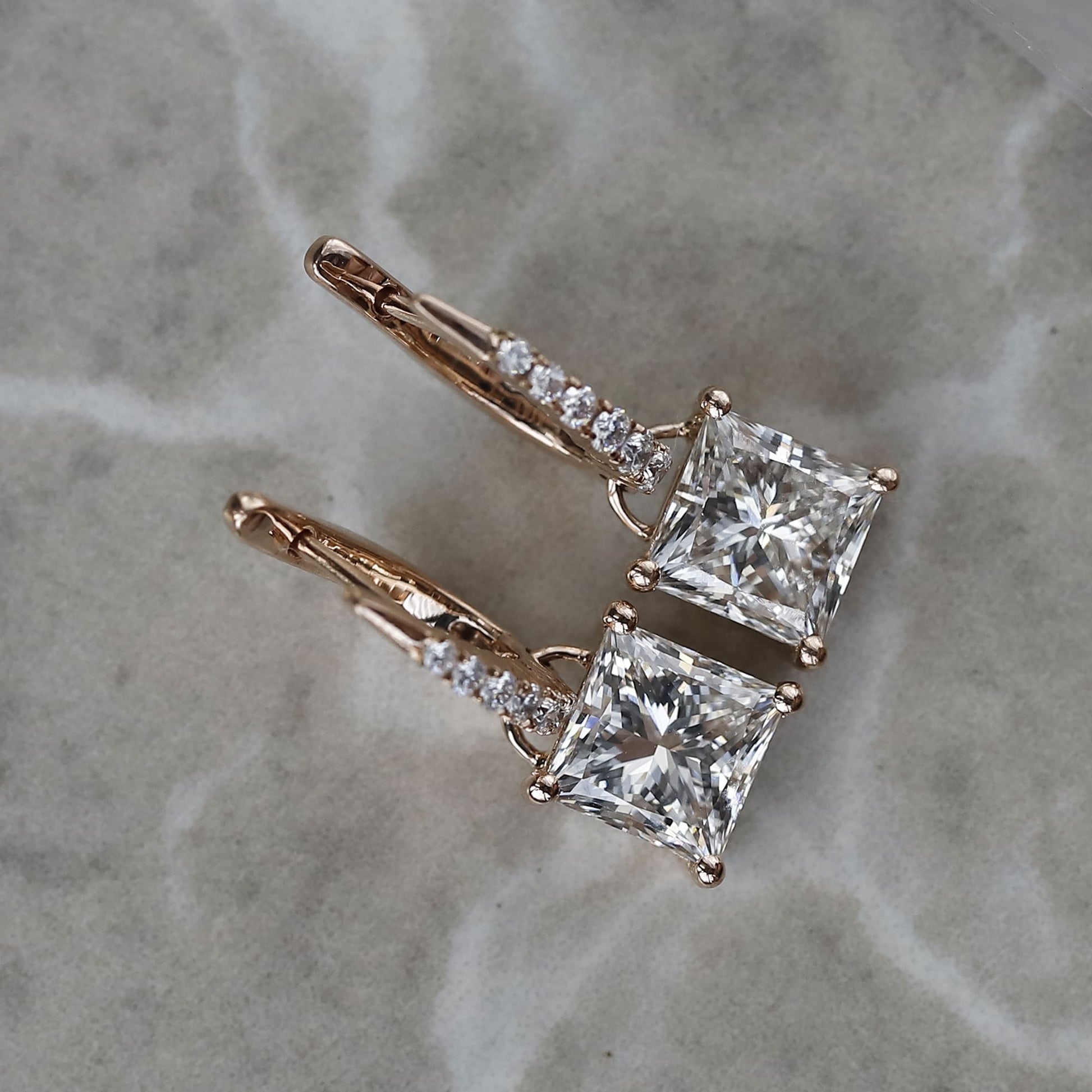 princess cut earrings