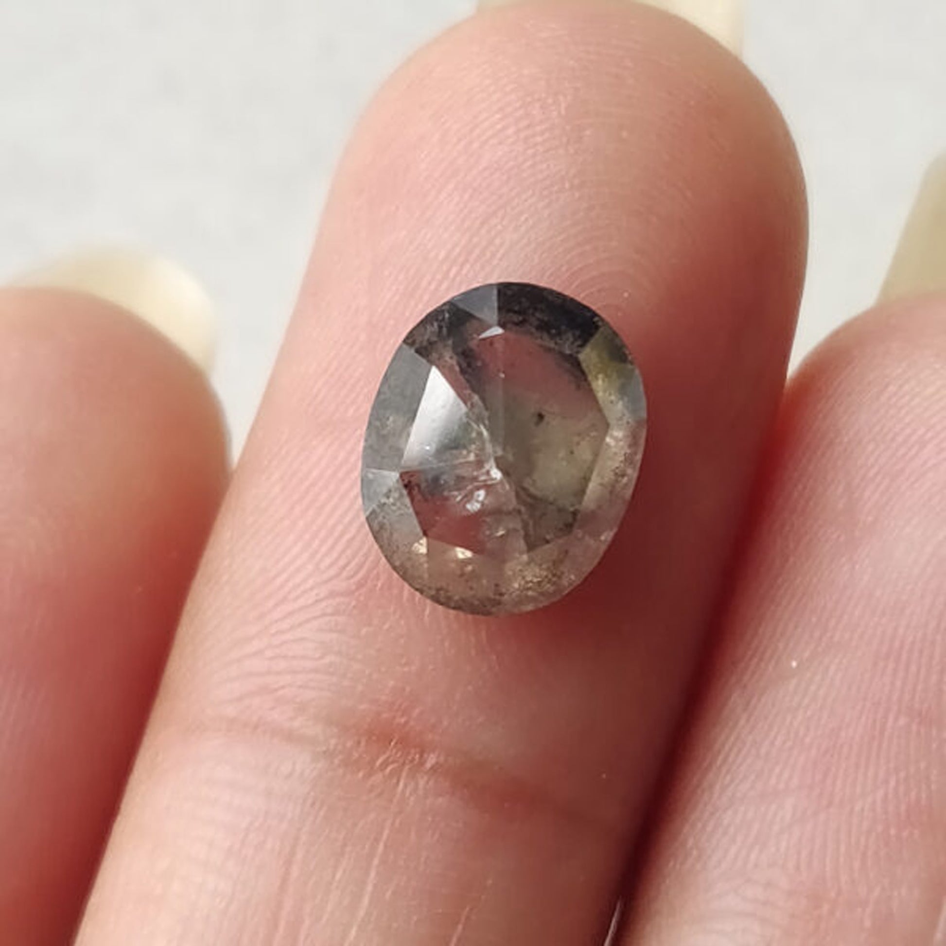 Oval Shape Salt and Pepper Diamond