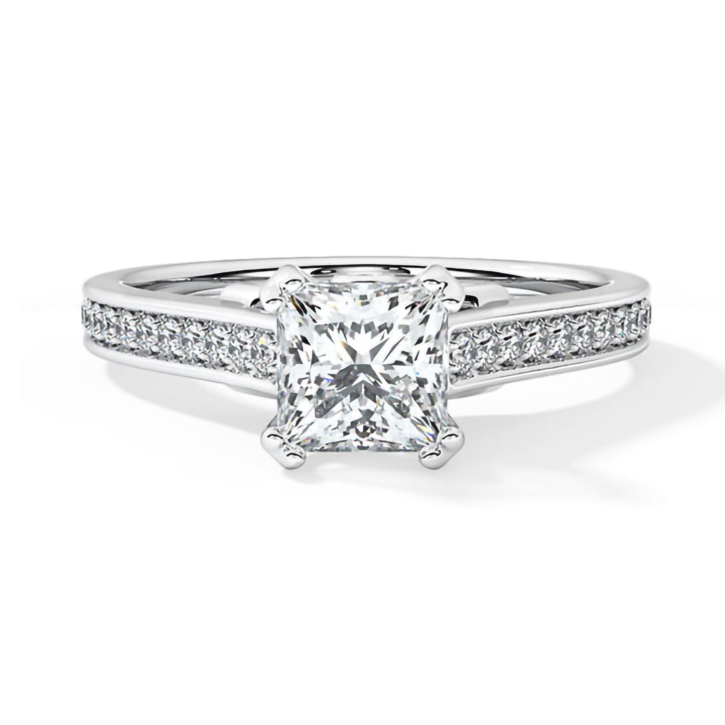 princess cut moissanite engagement ring