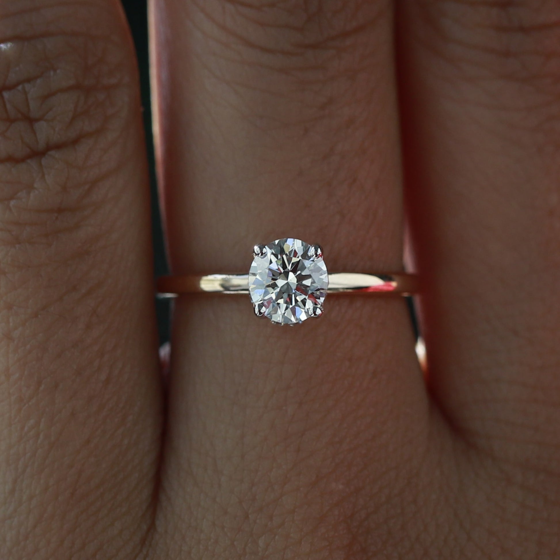 rose gold hidden halo engagement ring