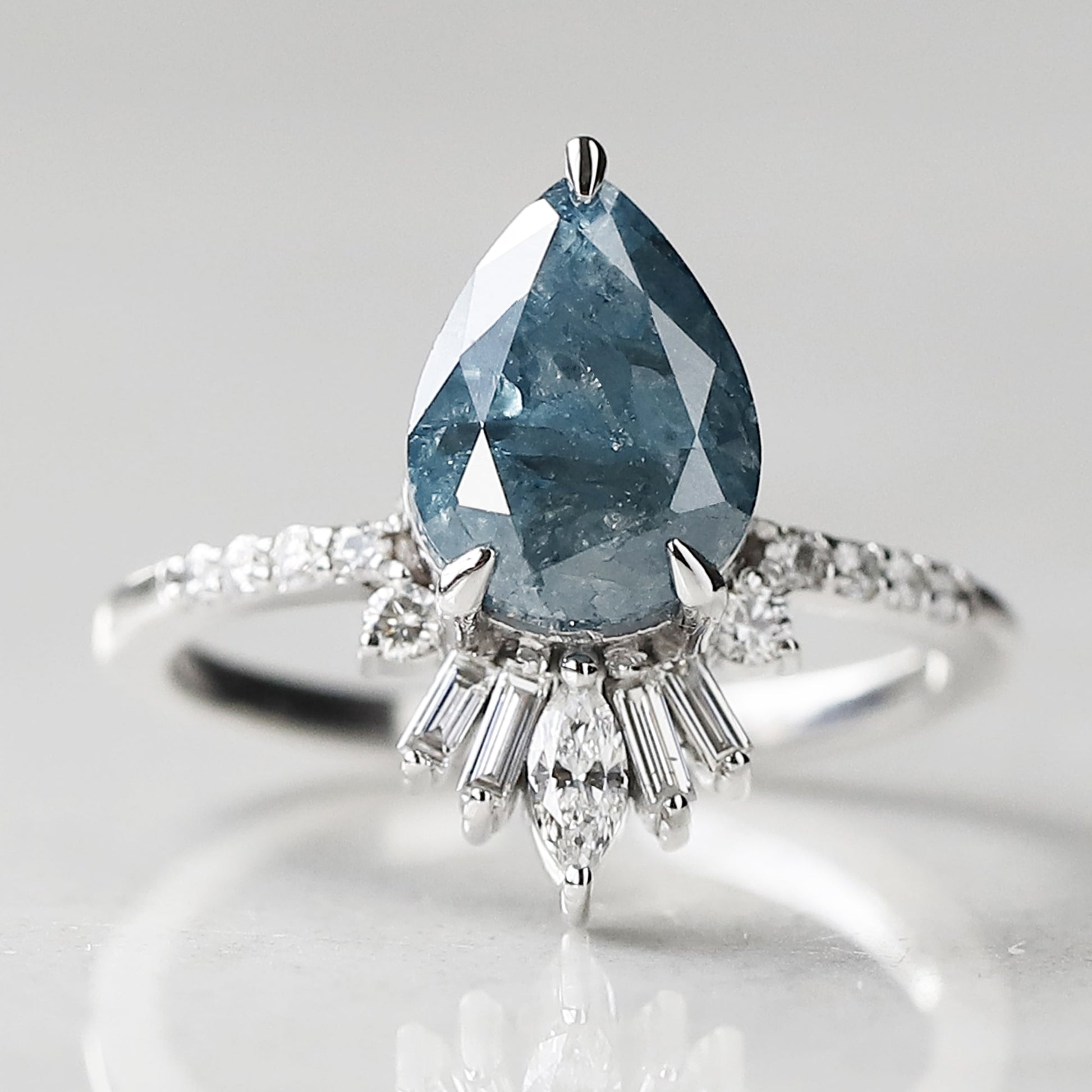 blue diamond wedding ring