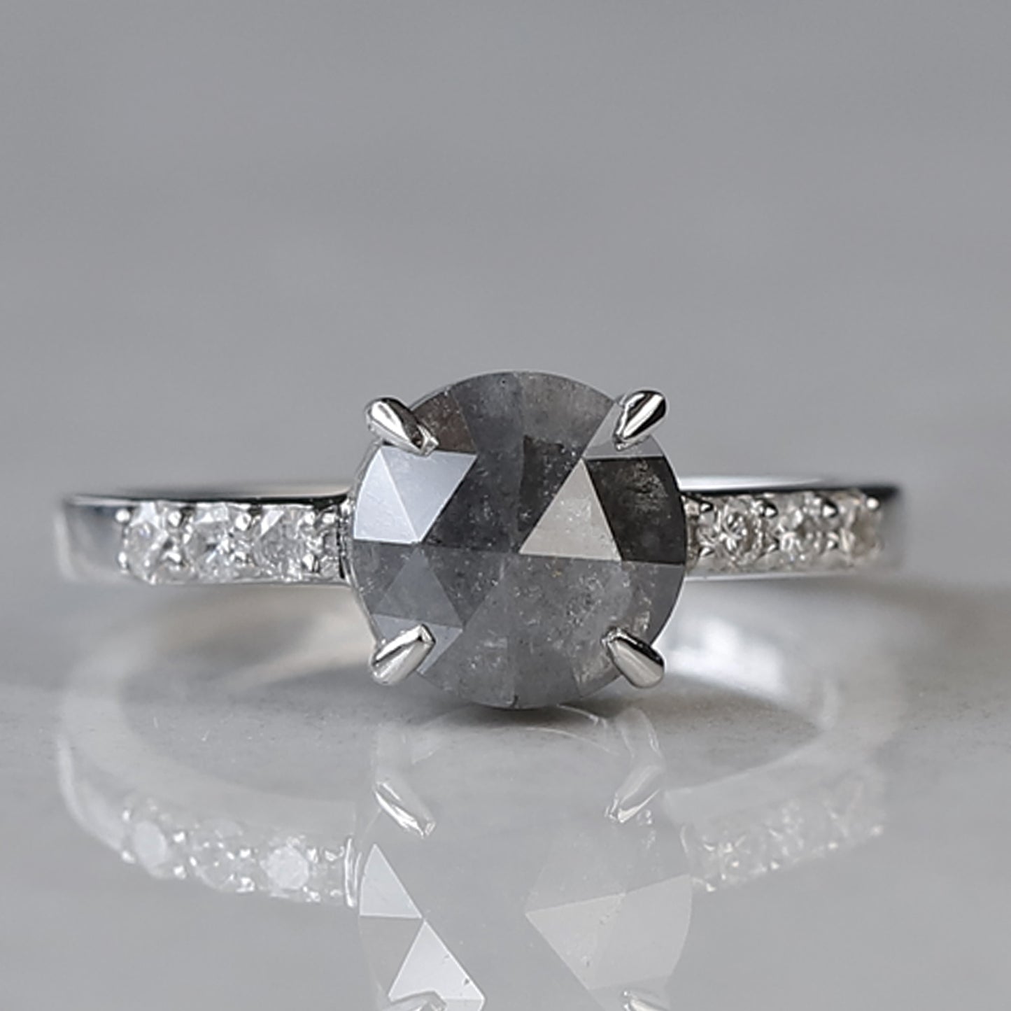 Rustic diamond engagement ring