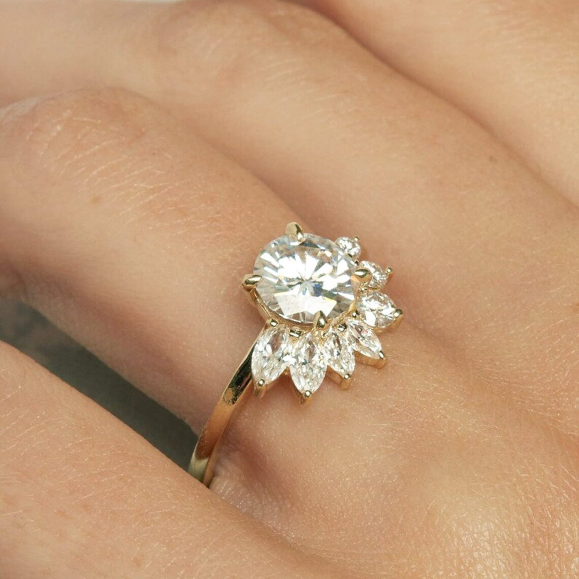 sunflower engagement ring