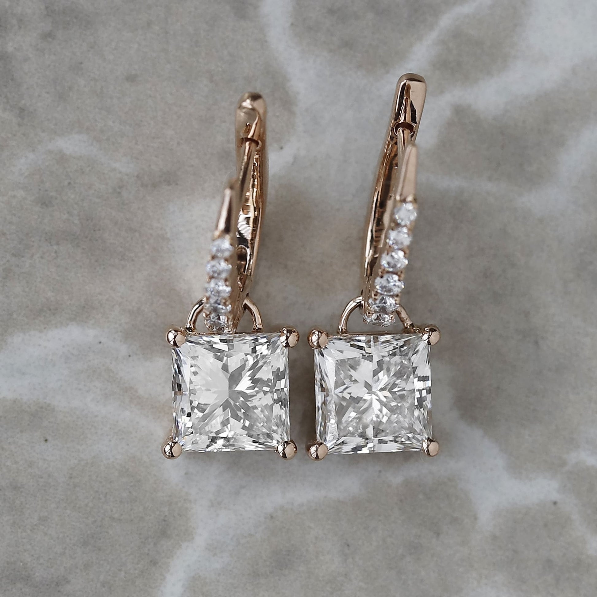 princess cut earrings