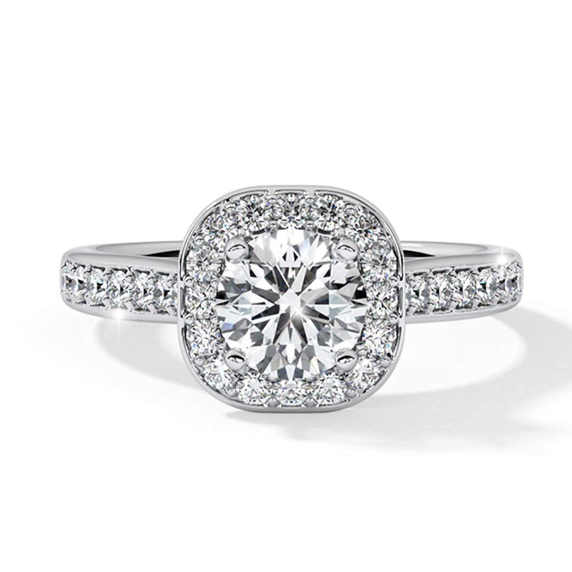 Moissanite Halo Engagement Ring