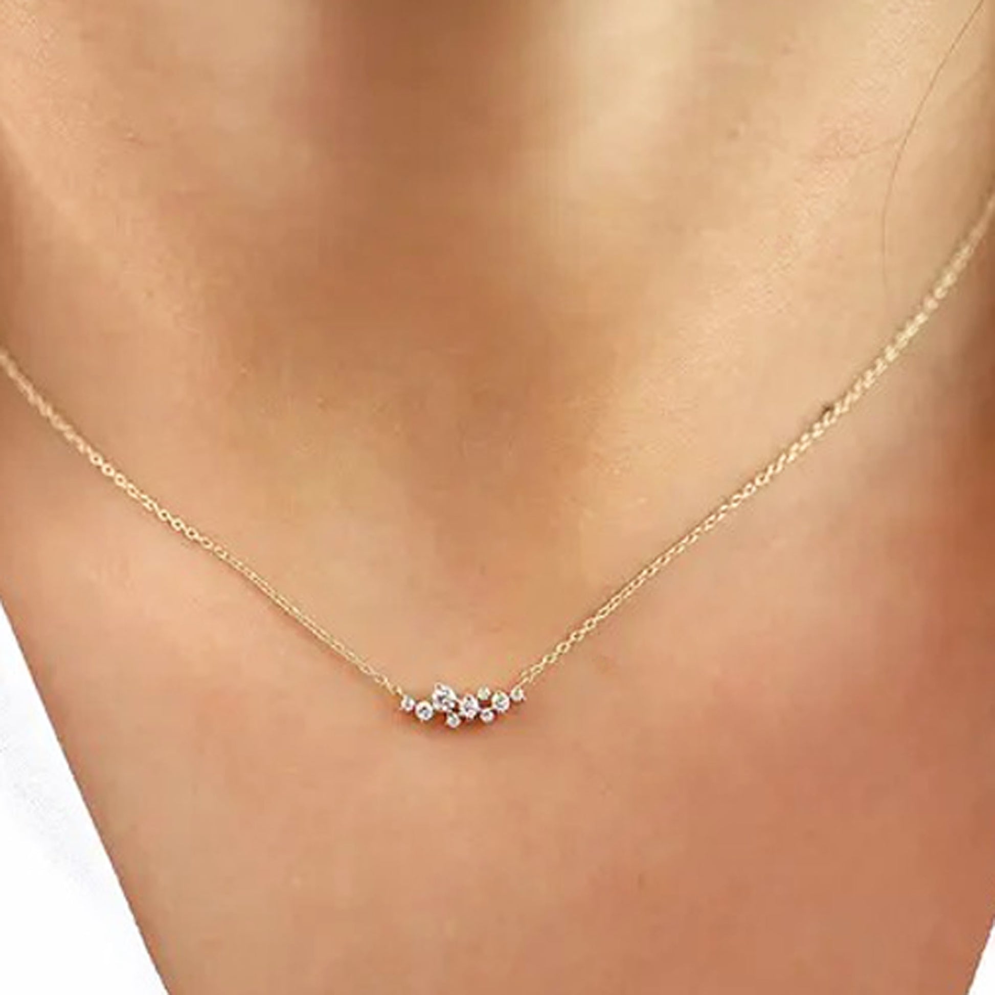 diamond cluster necklace