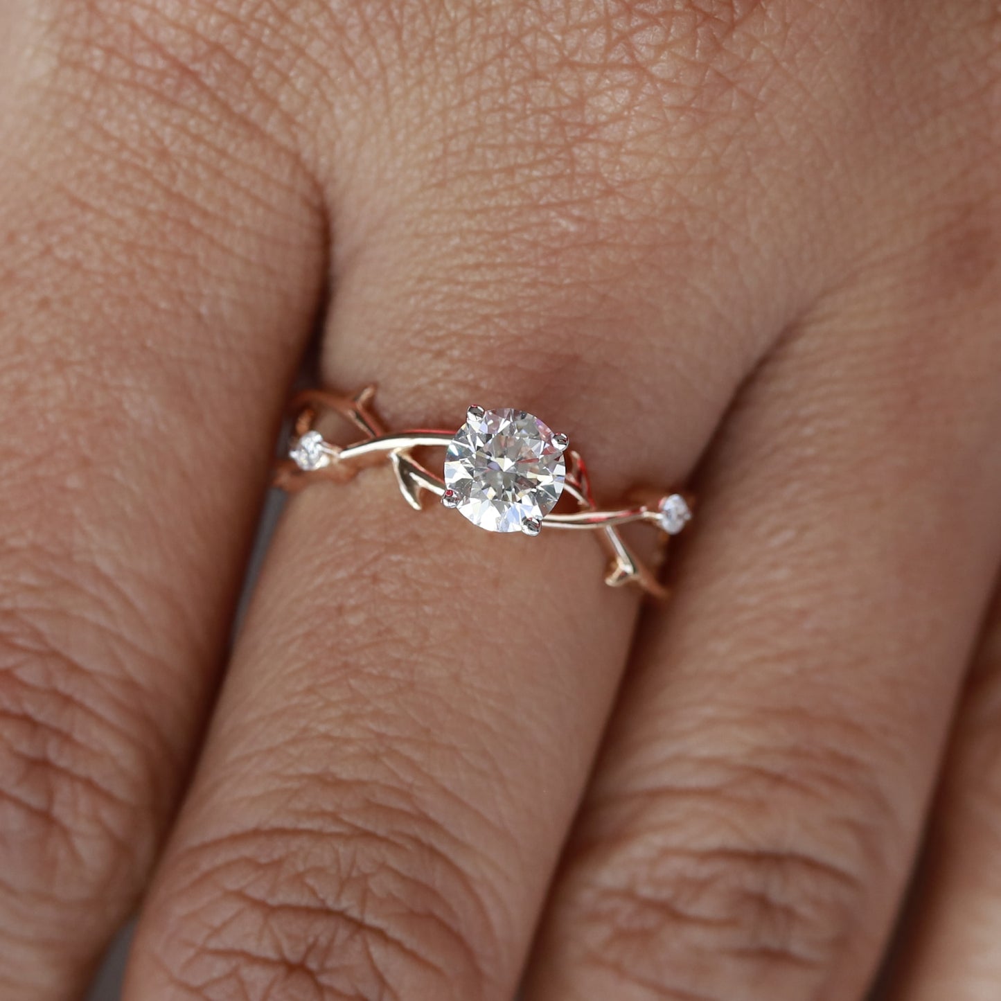 Unique Nature Inspired Engagement Ring for Her