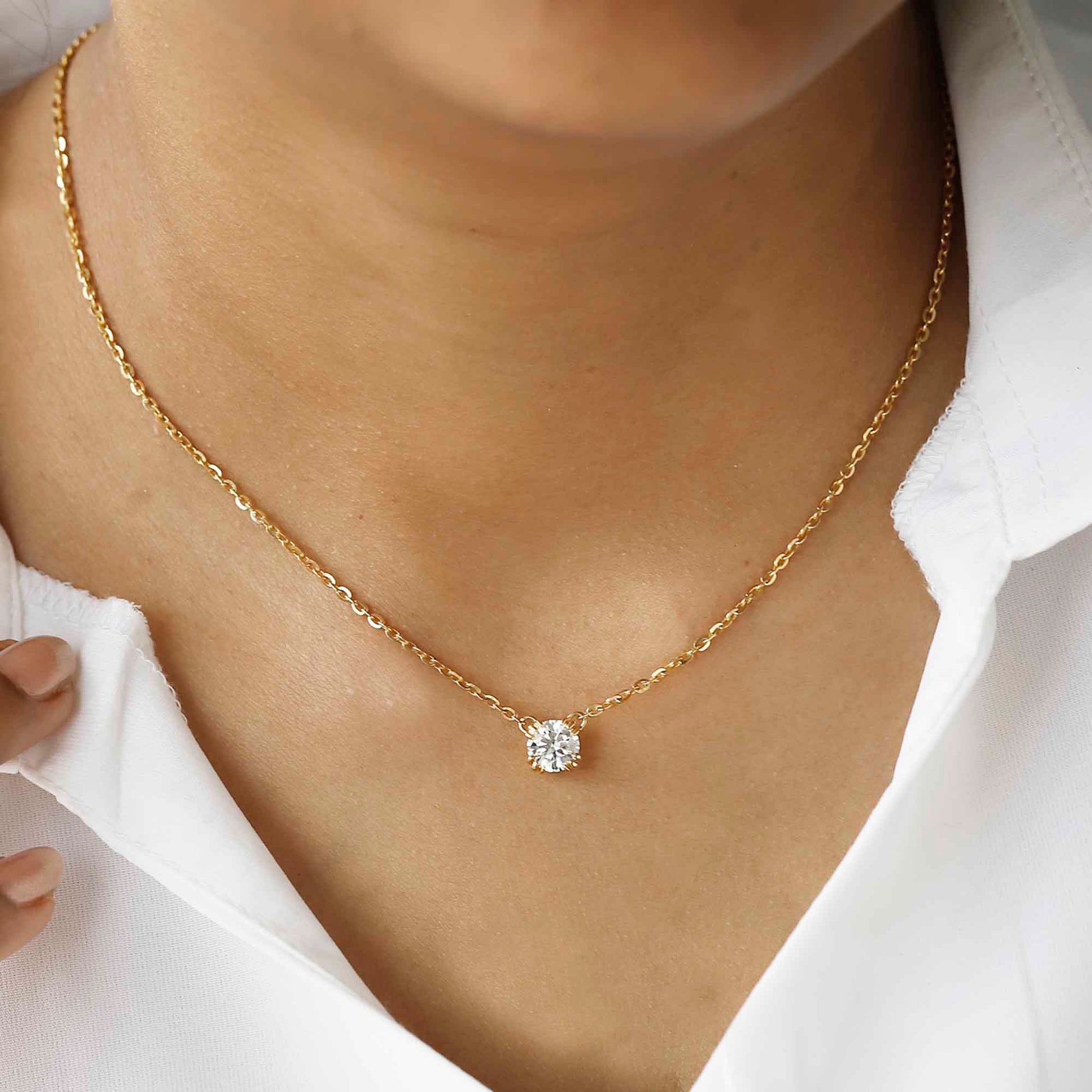 single diamond necklace