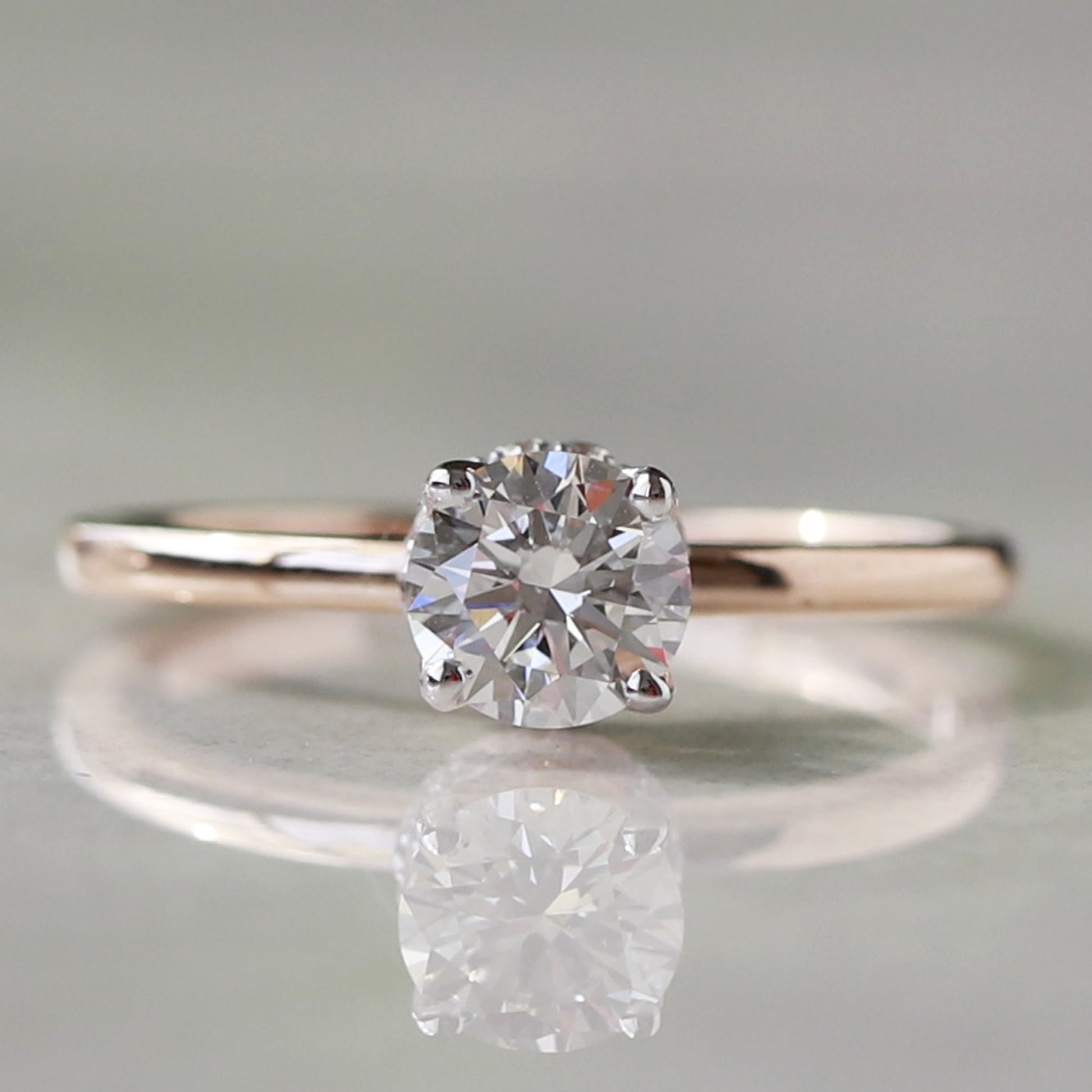 rose gold hidden halo engagement ring