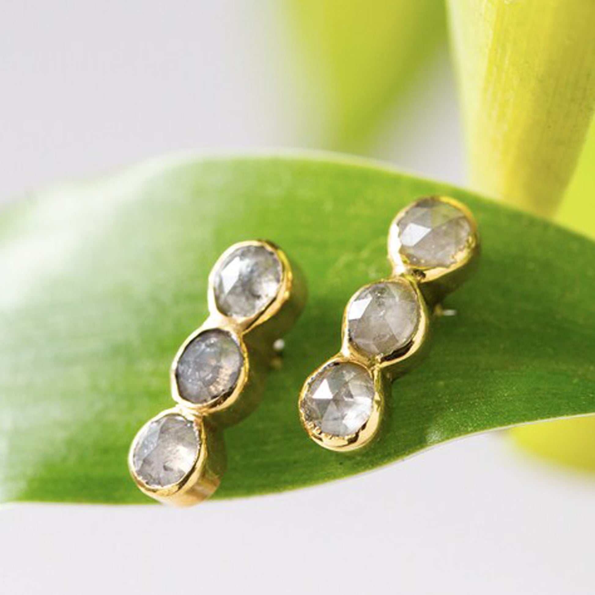 3 diamond earrings