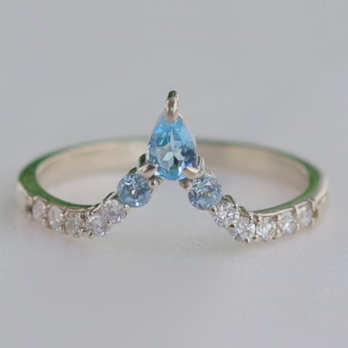 swiss blue topaz wedding band