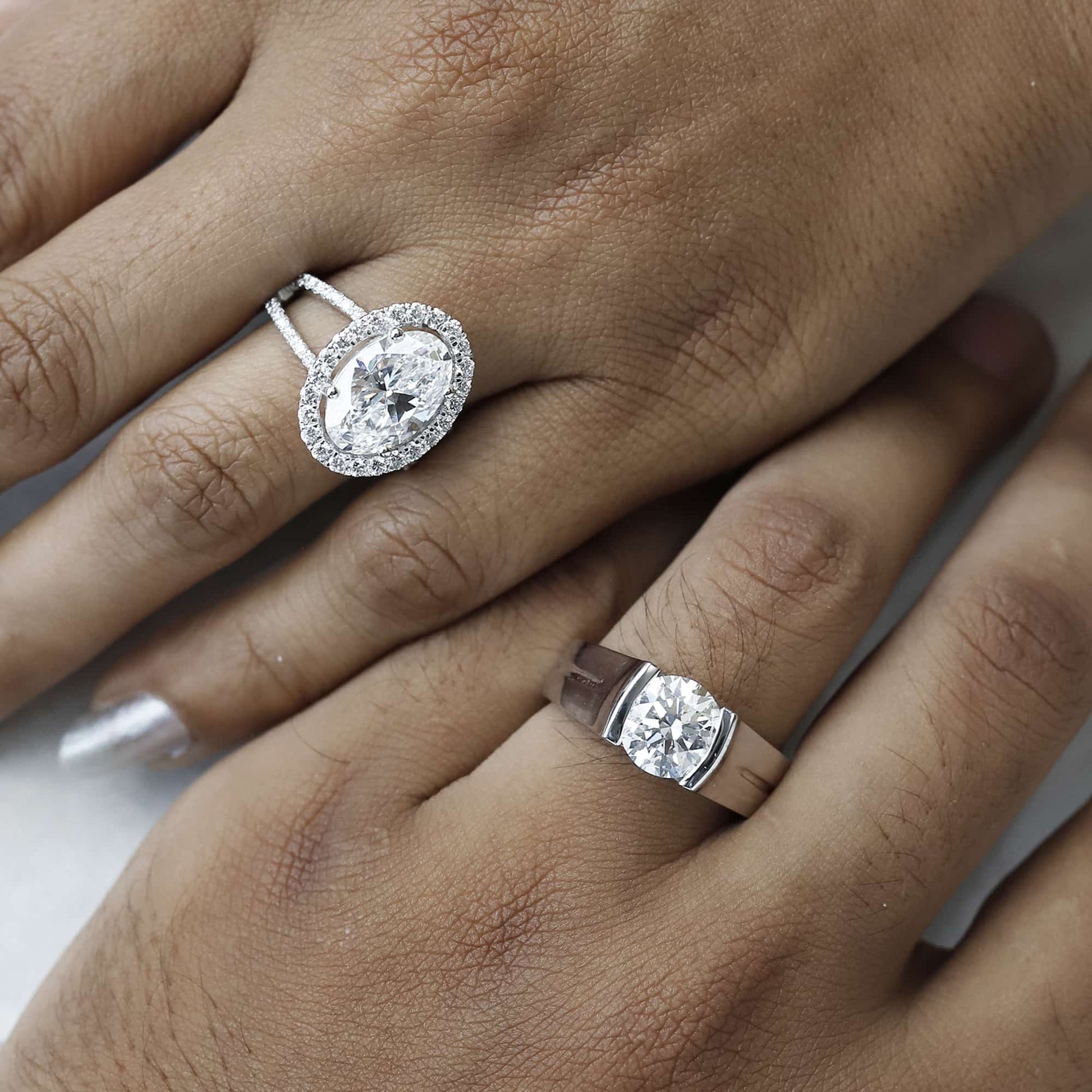 oval diamond halo ring