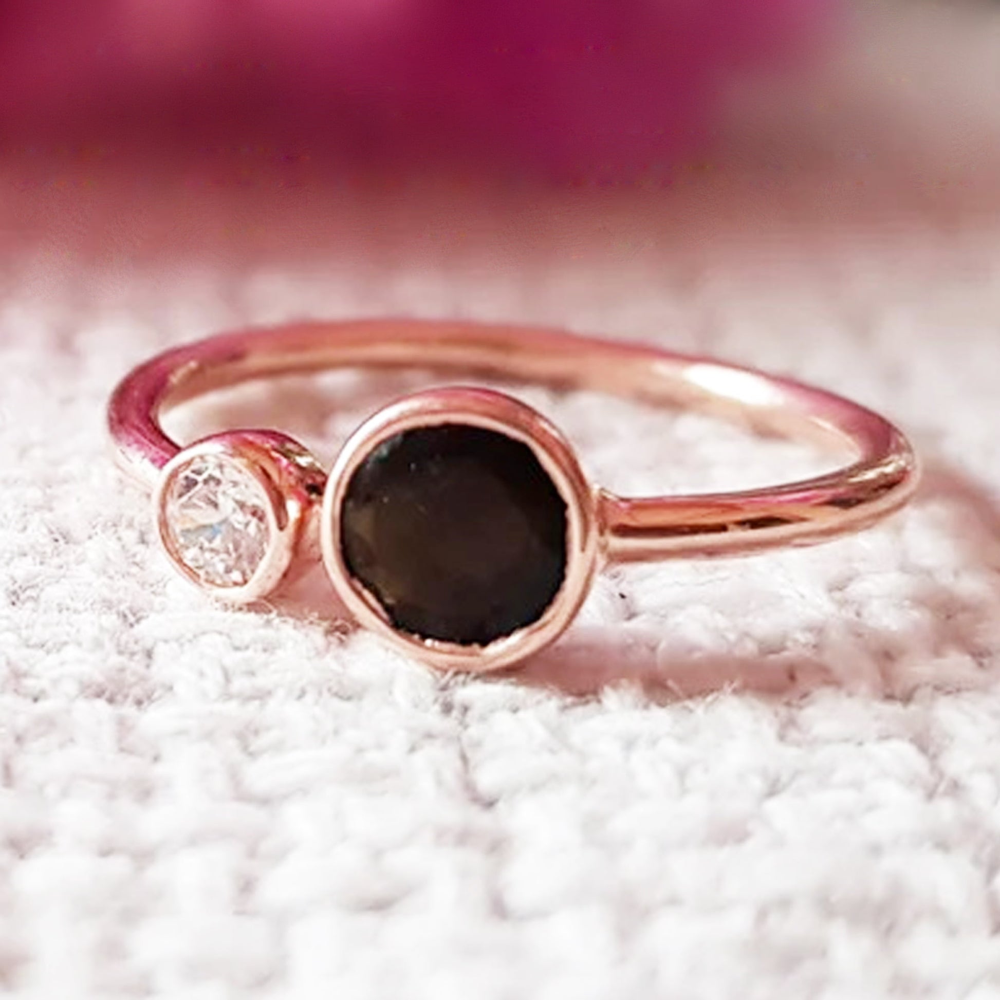 bezel set diamond ring