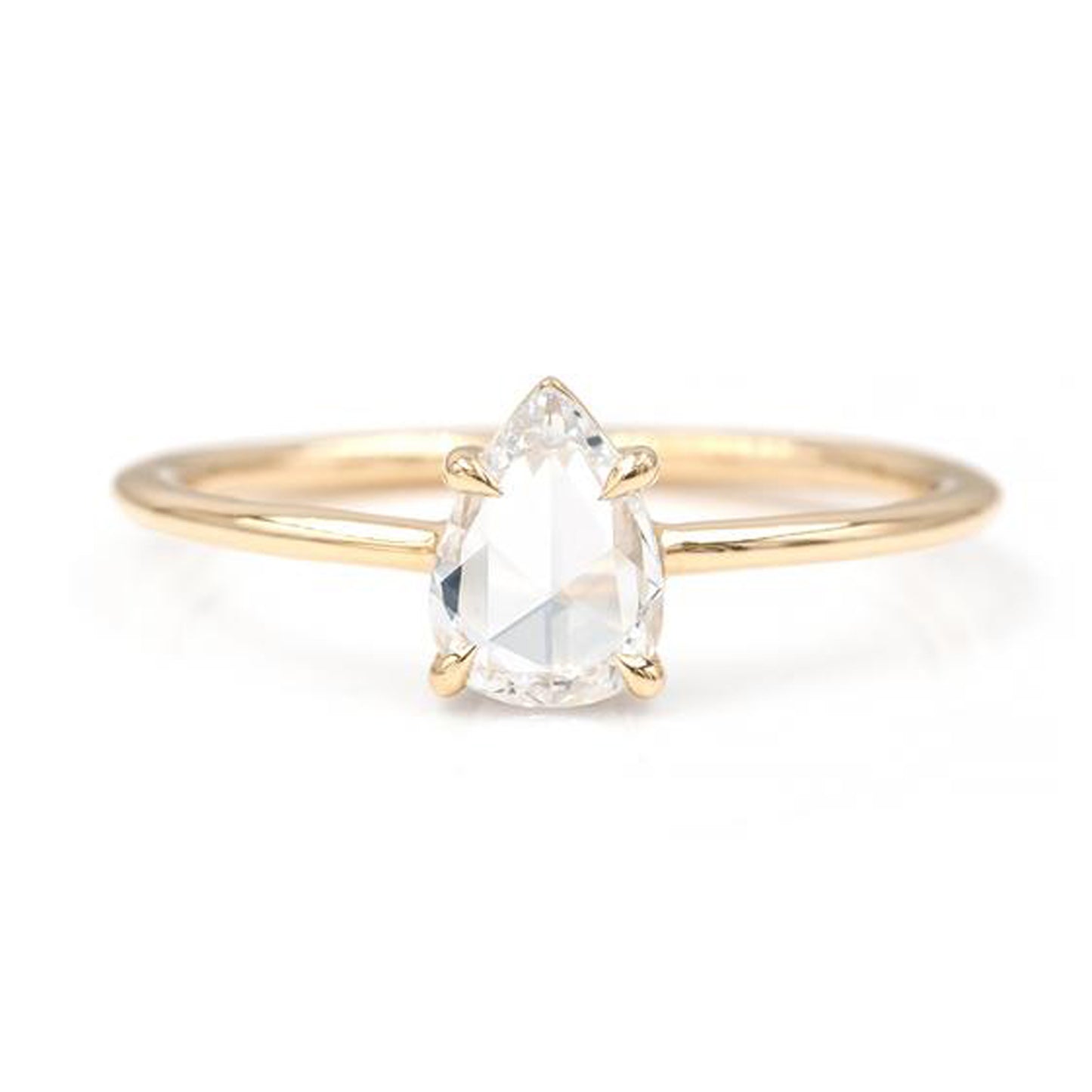 pear shaped rose cut diamond ring