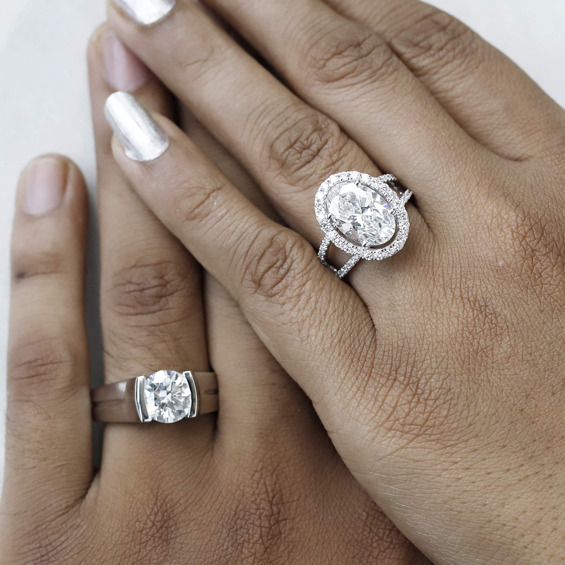 oval diamond halo ring