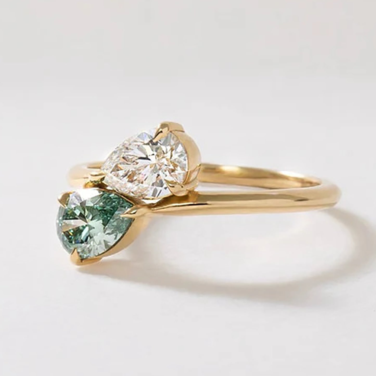 14K Gold Two Birthstone Ring For Her