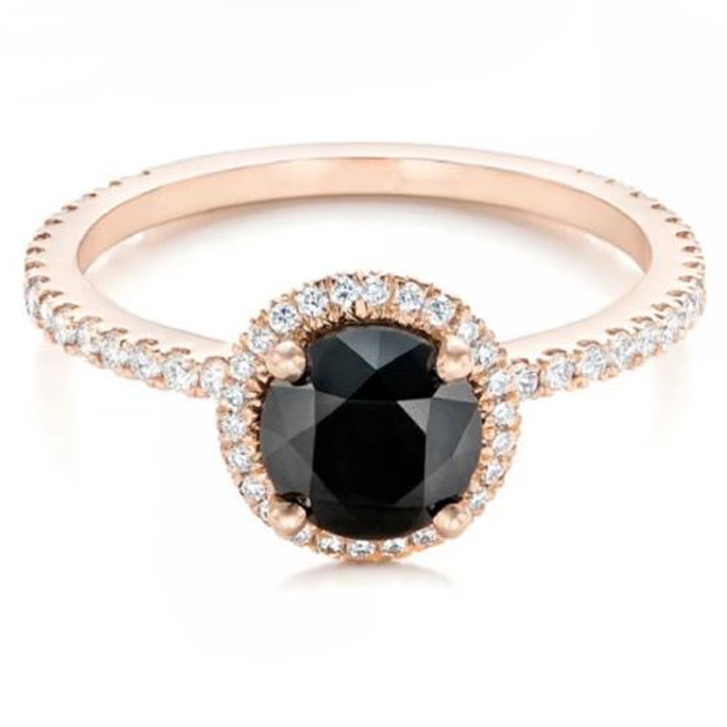 black diamond halo ring