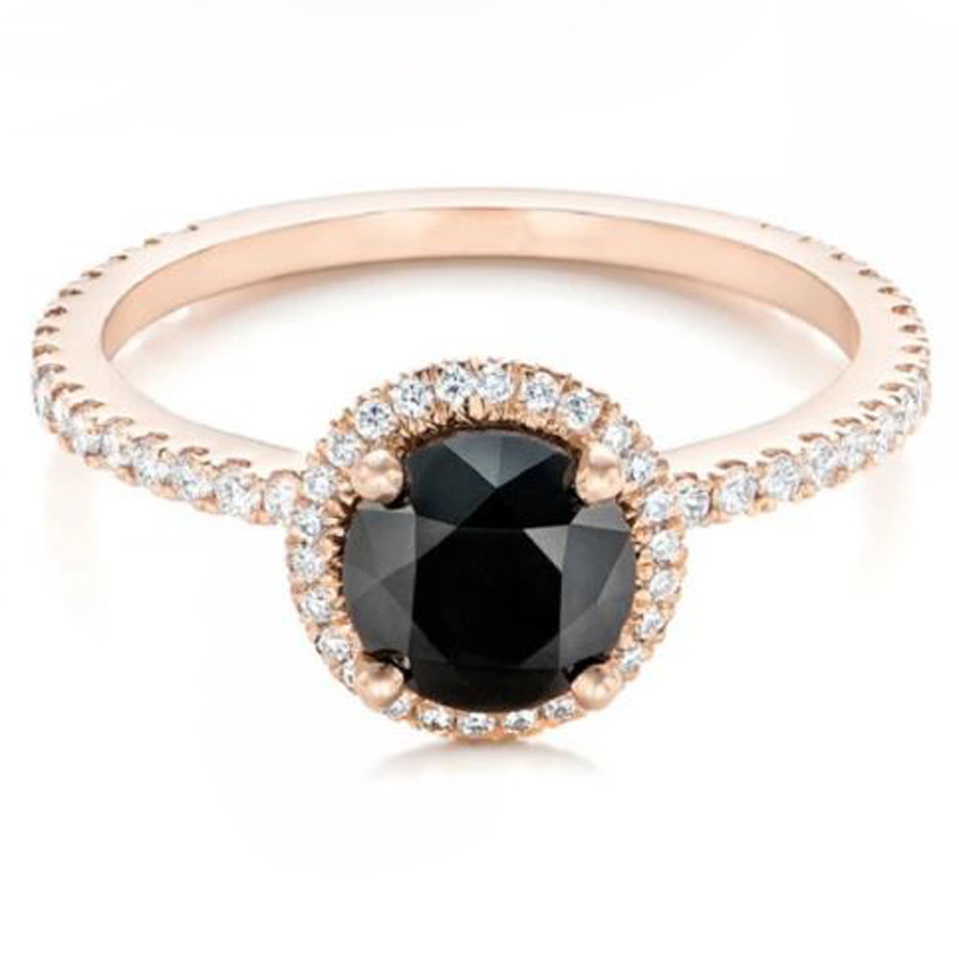 black diamond halo ring