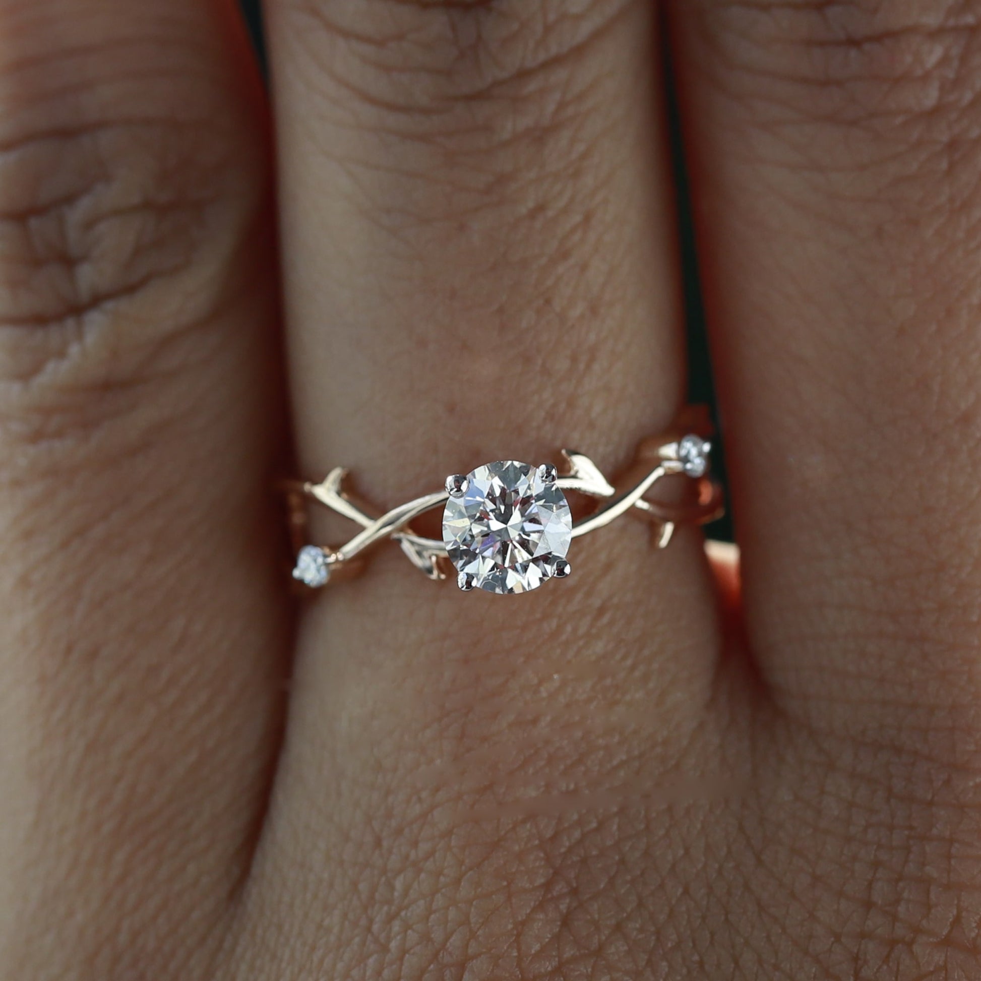 0.65 CT Lab Grown Diamond Nature Inspired Engagement Ring