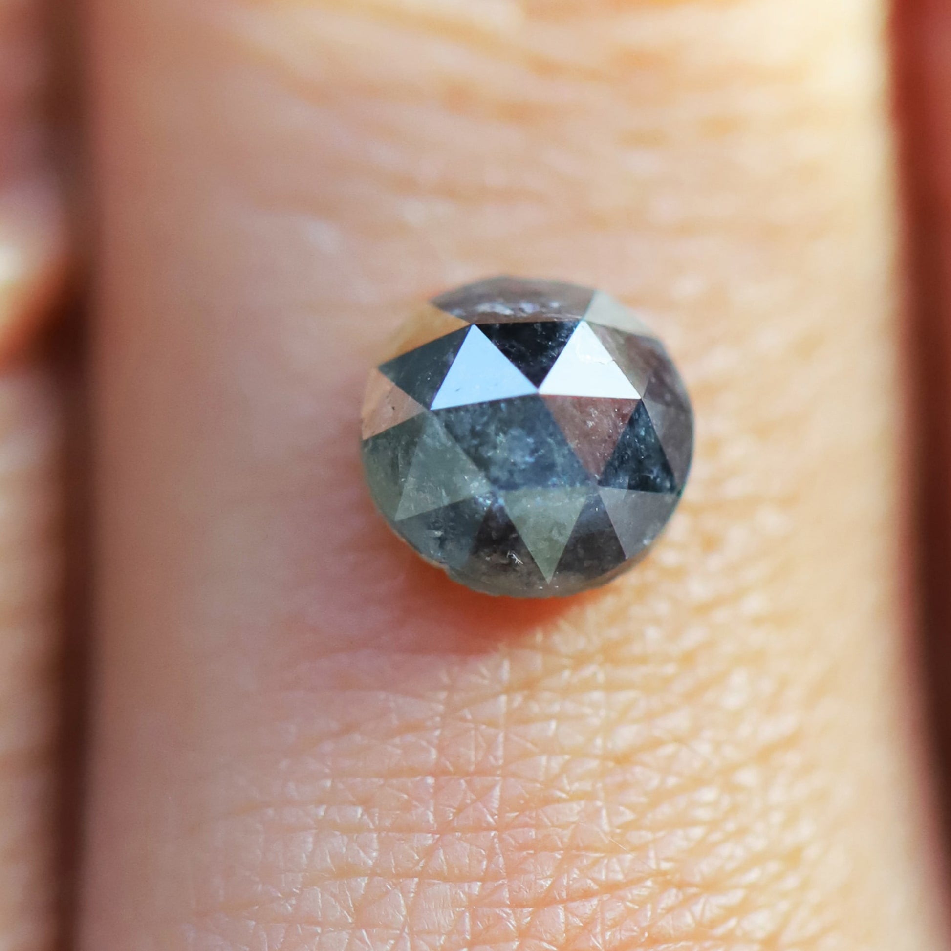 rose cut salt and pepper diamond