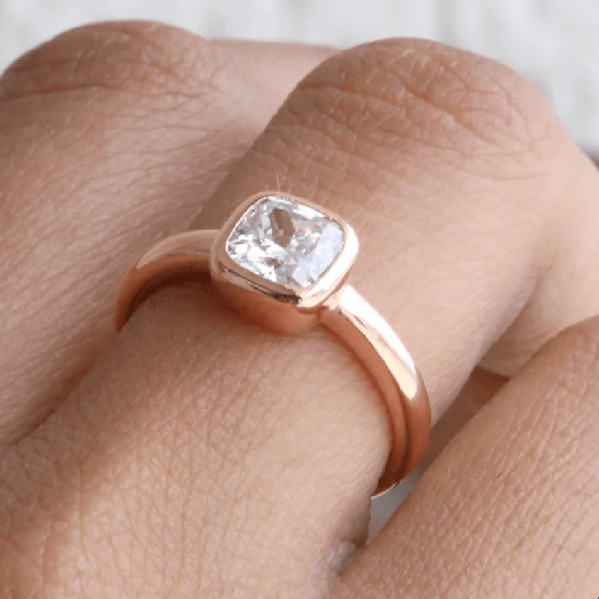 moissanite cushion cut halo ring