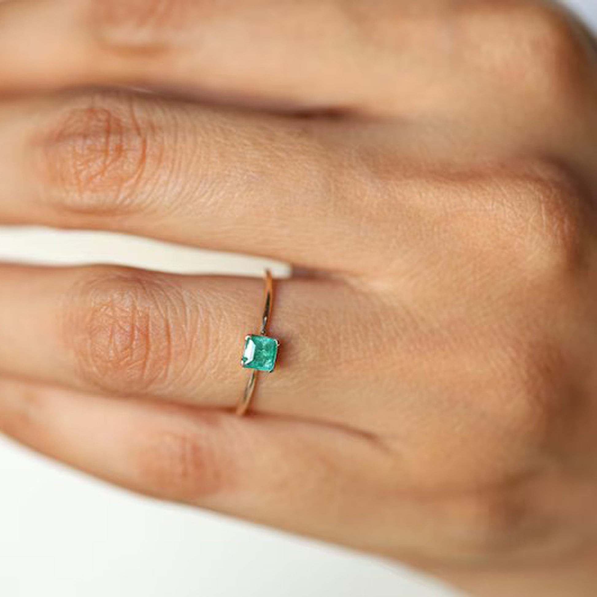 gold emerald green ring