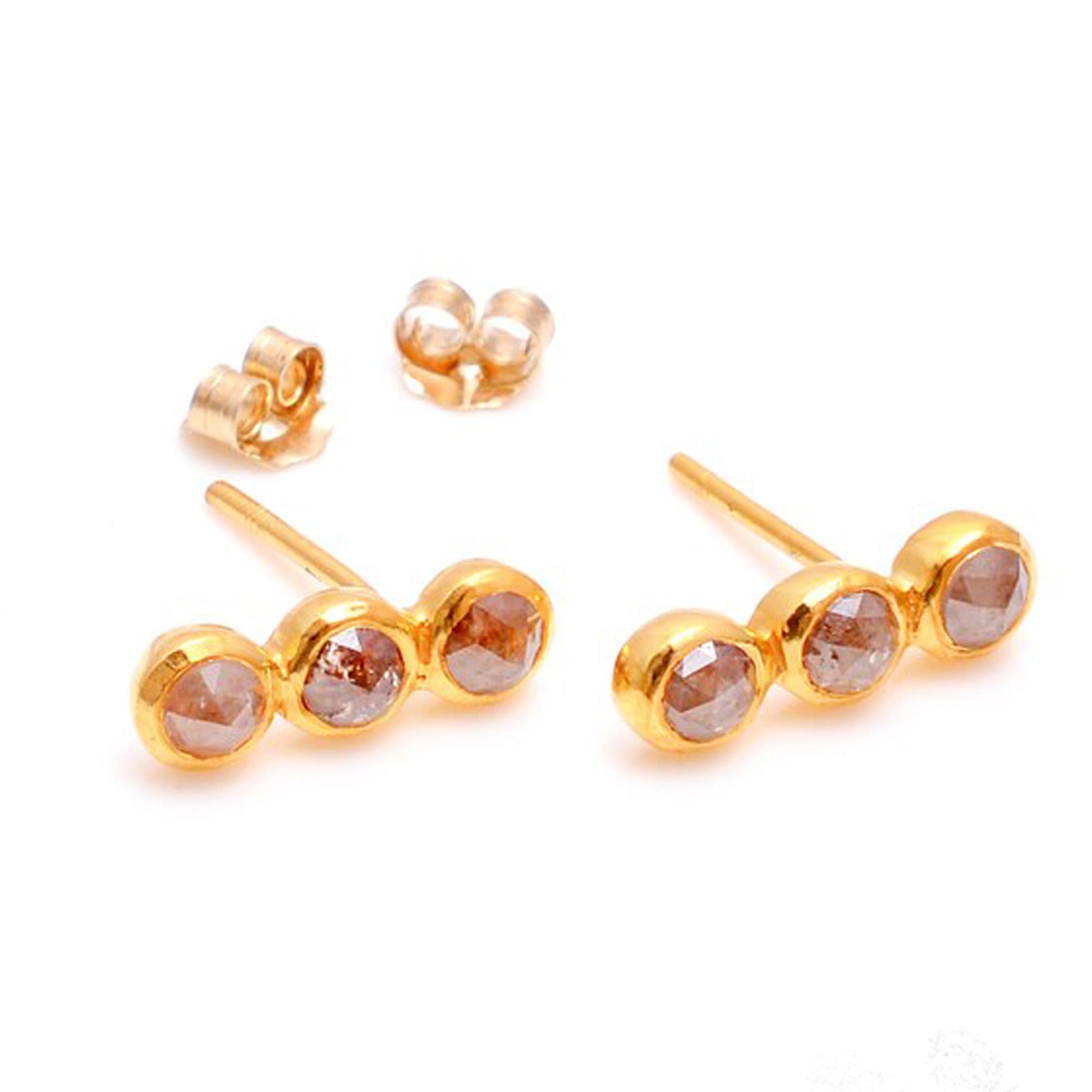 3 diamond earrings