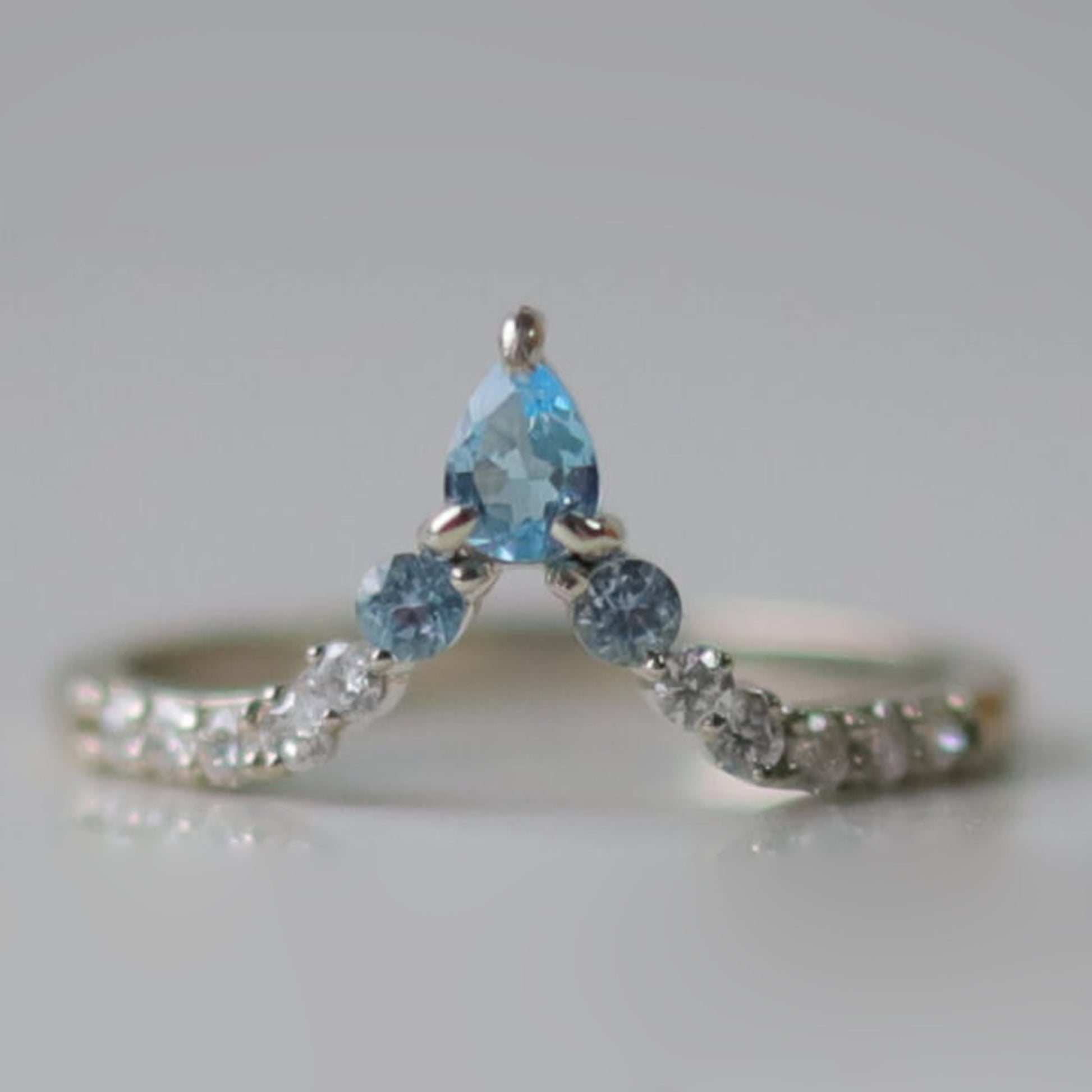 swiss blue topaz wedding band