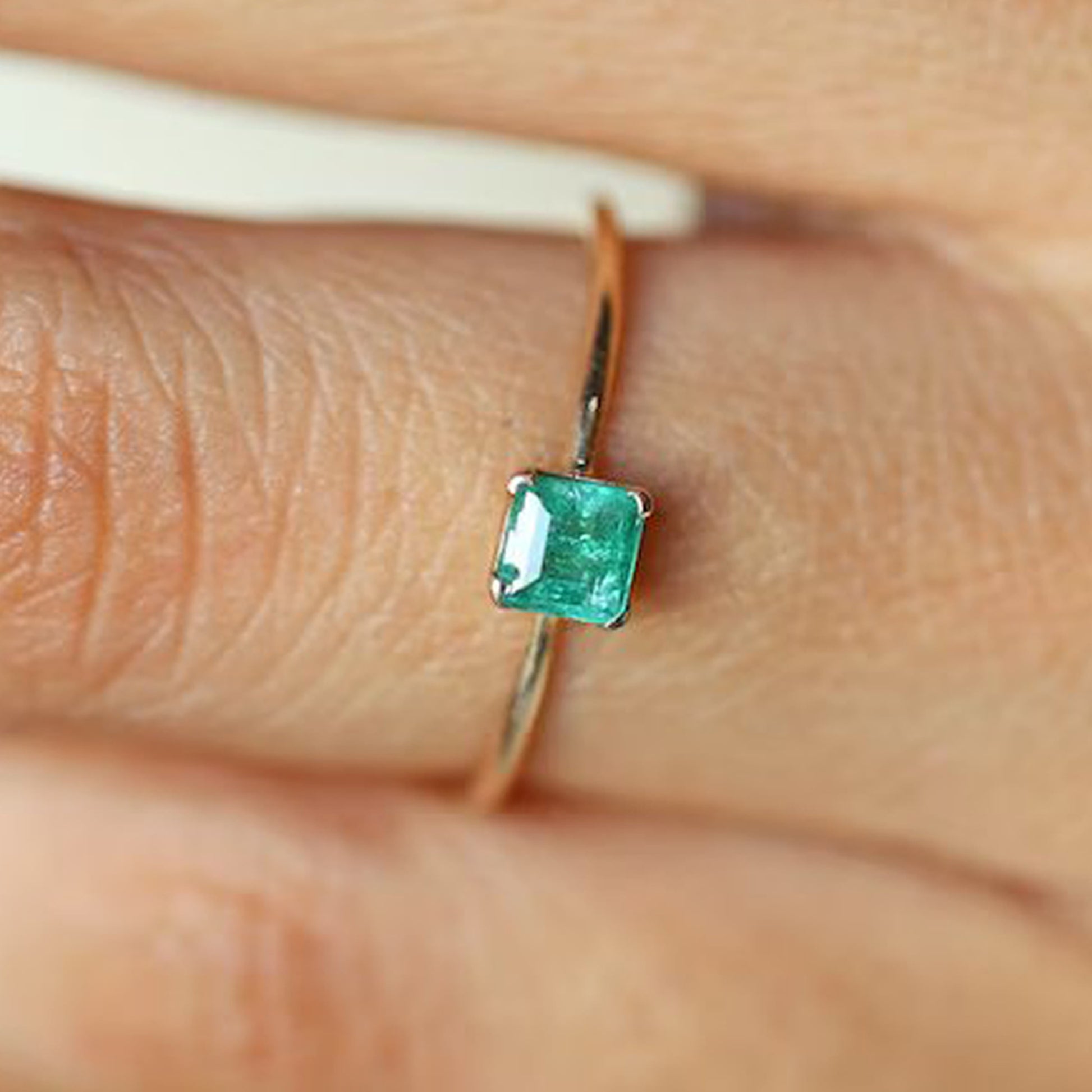gold emerald green ring