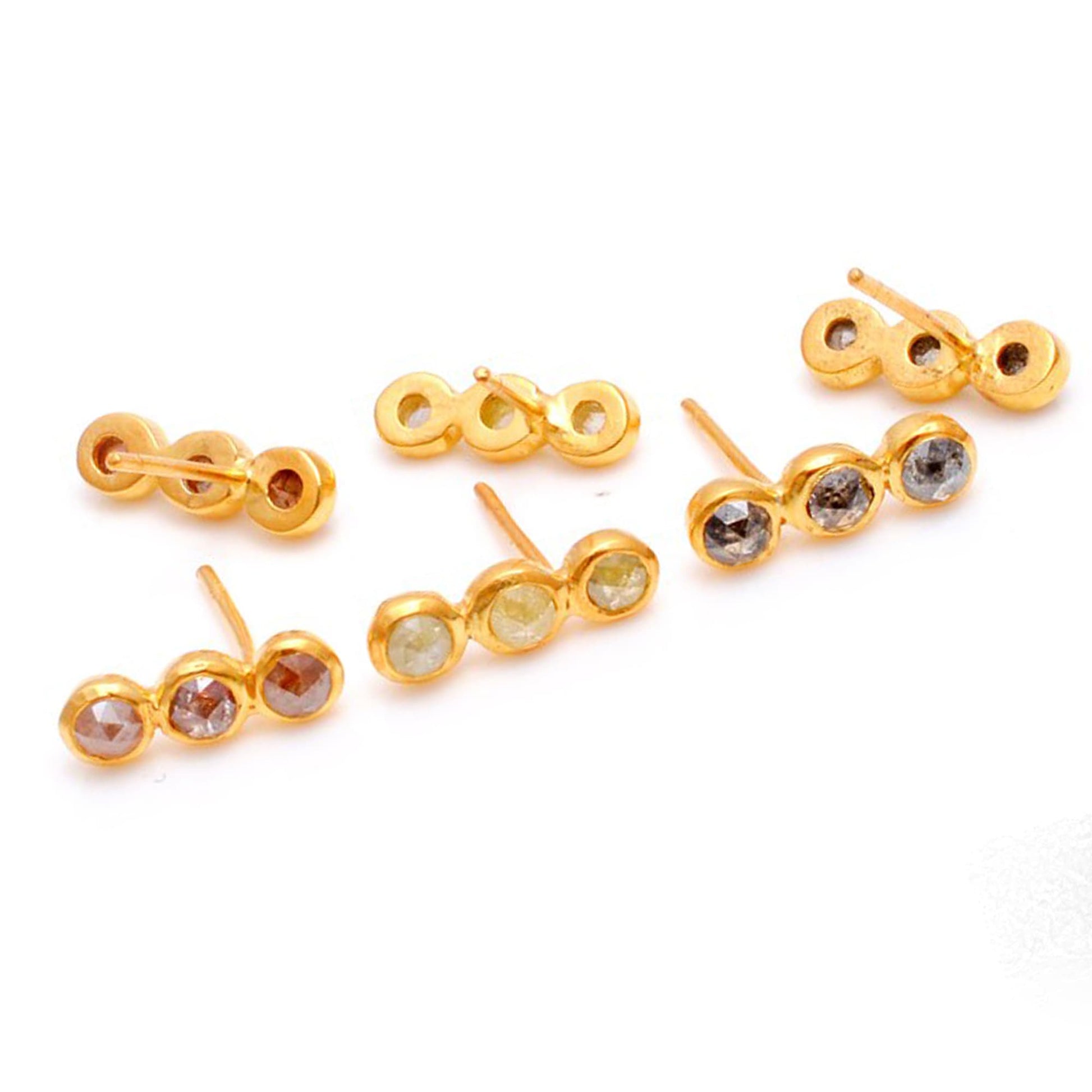 3 diamond earrings