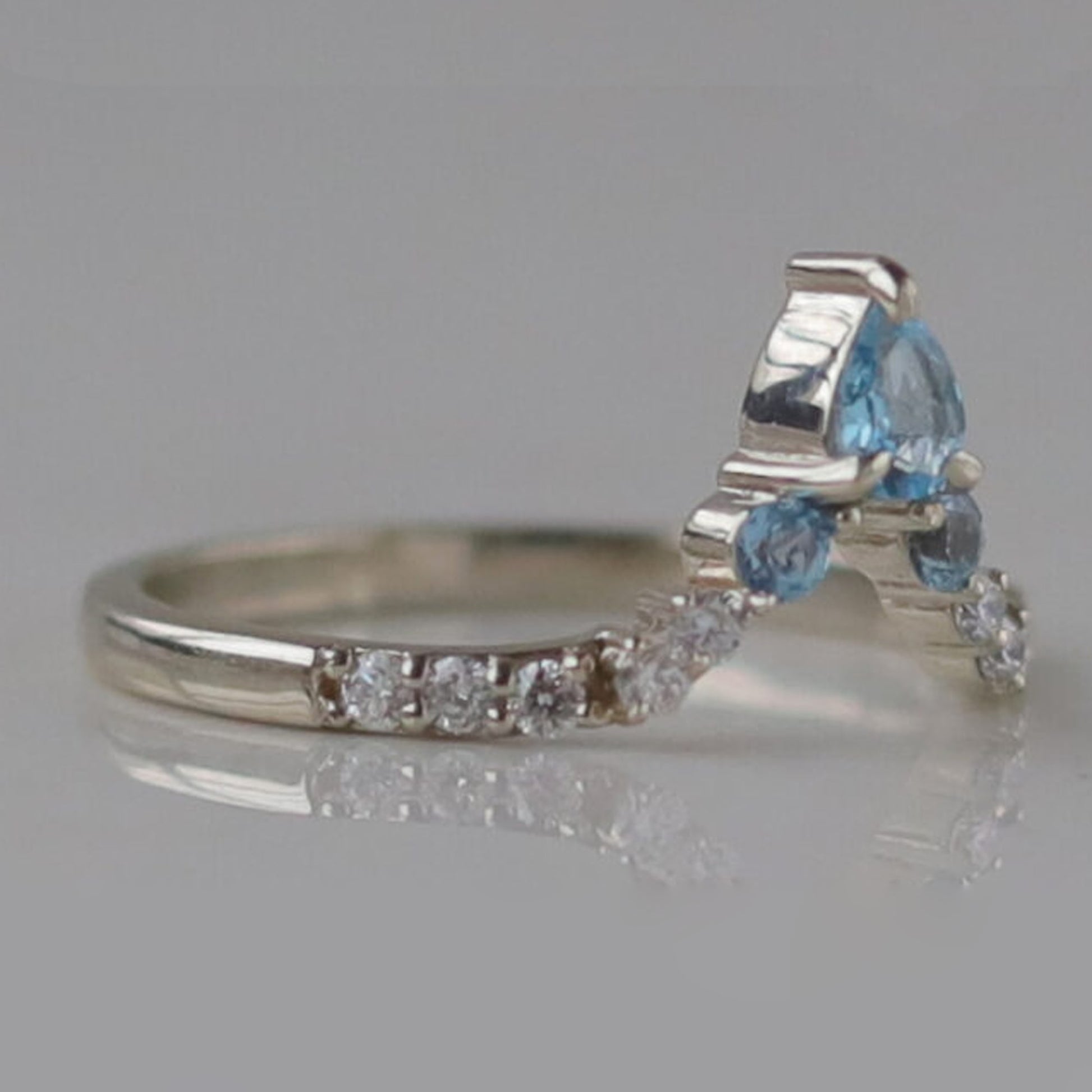 swiss blue topaz wedding band