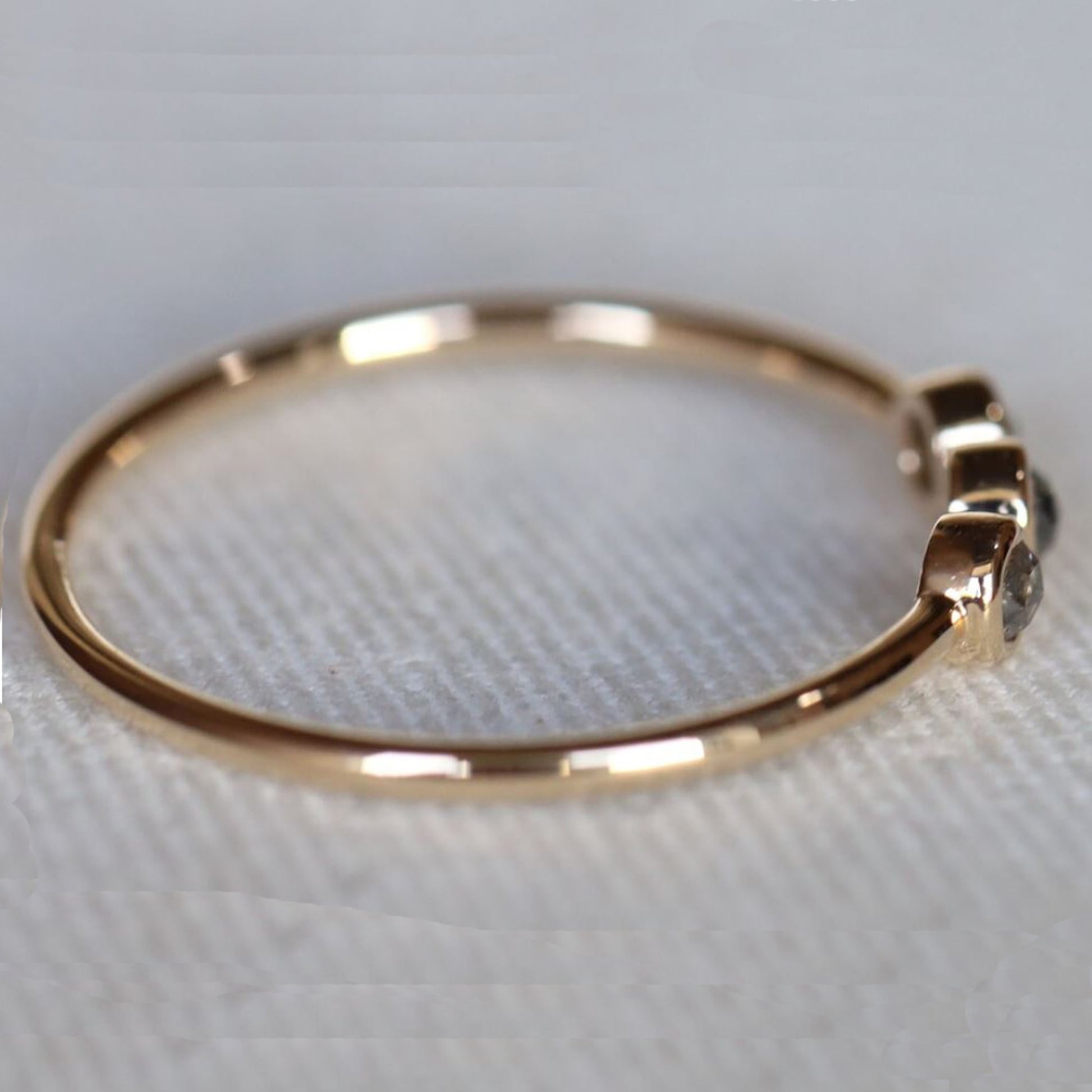 Salt And Pepper Minimal Diamond Ring