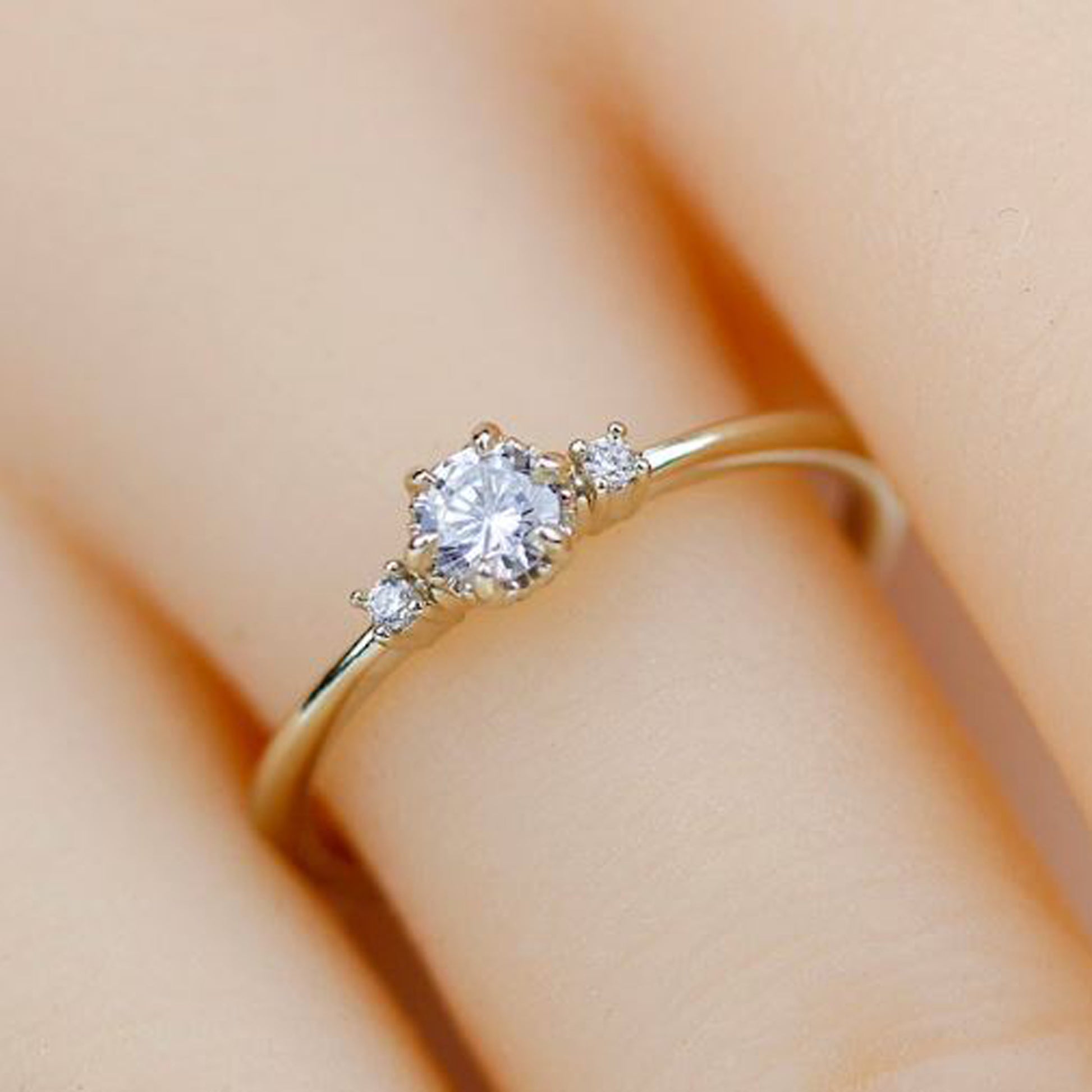 minimal diamond ring