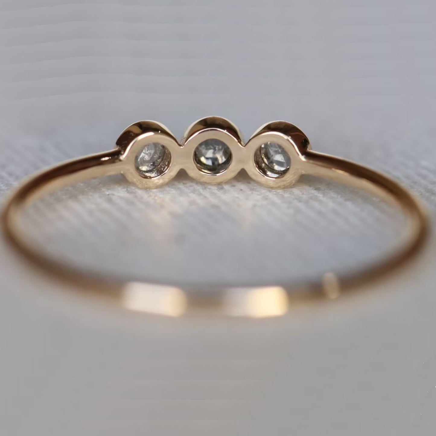 Salt And Pepper Minimal Diamond Ring
