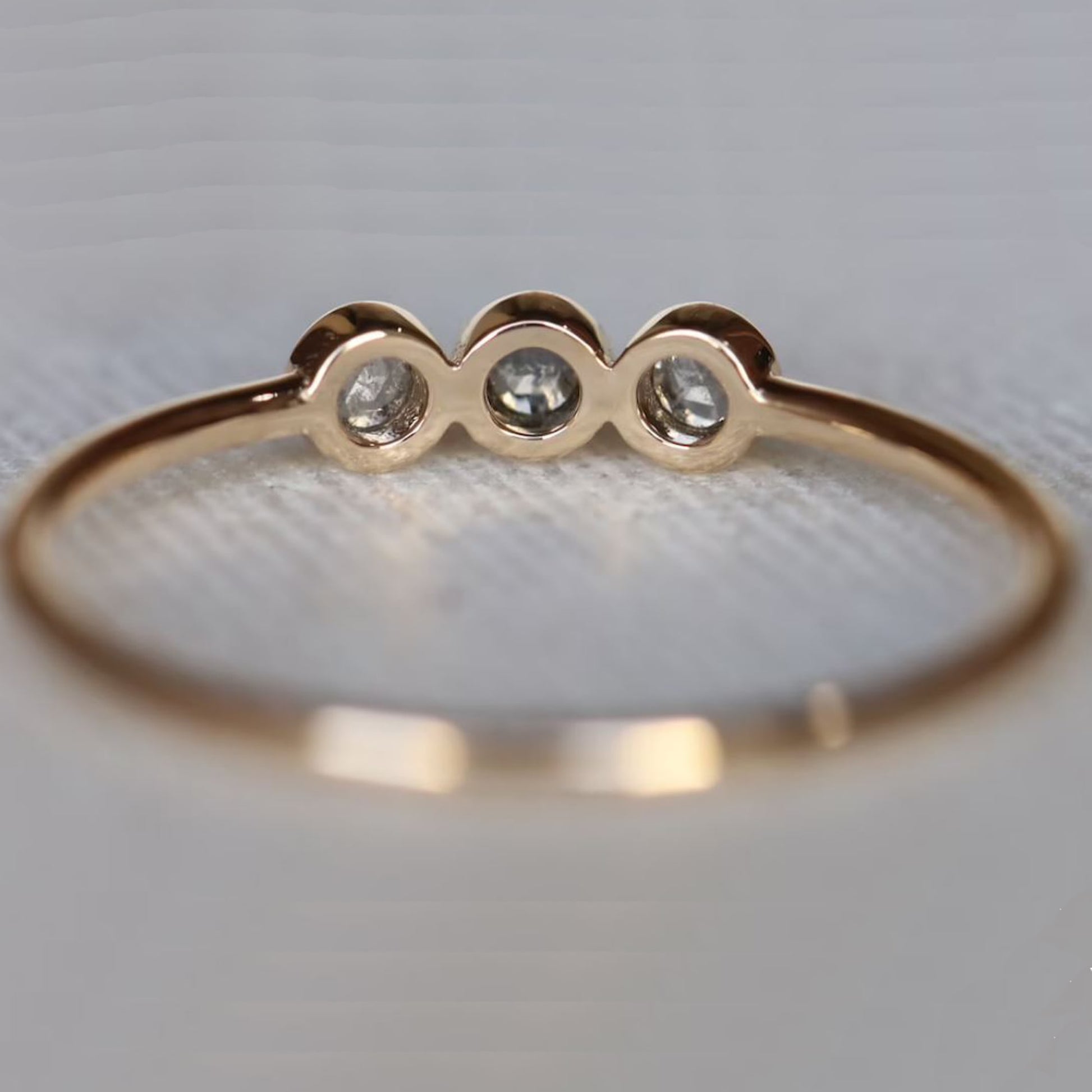Salt And Pepper Minimal Diamond Ring