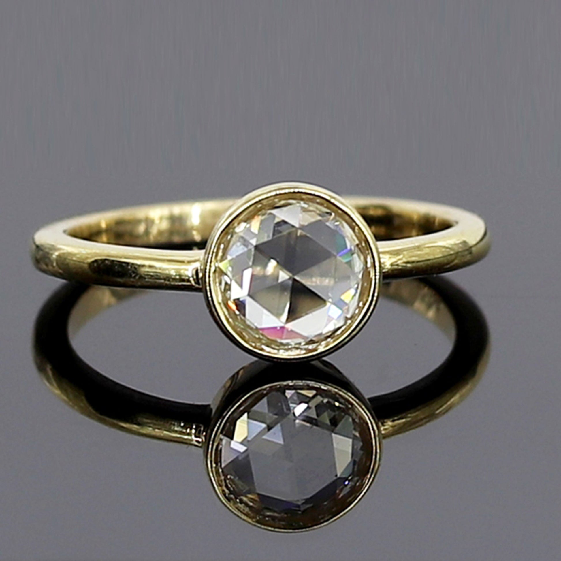 rose cut diamond engagement ring