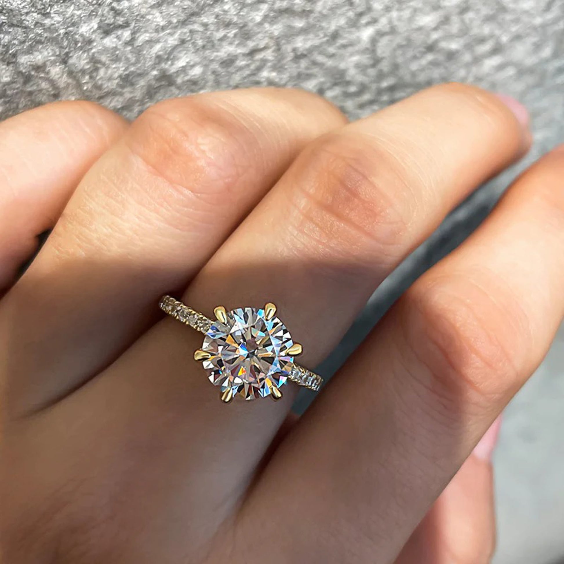 Gold 6 Prong Engagement Ring