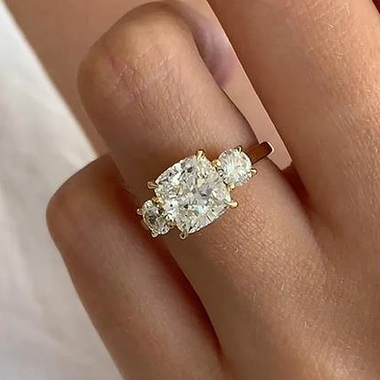 3 Stone Moissanite Ring