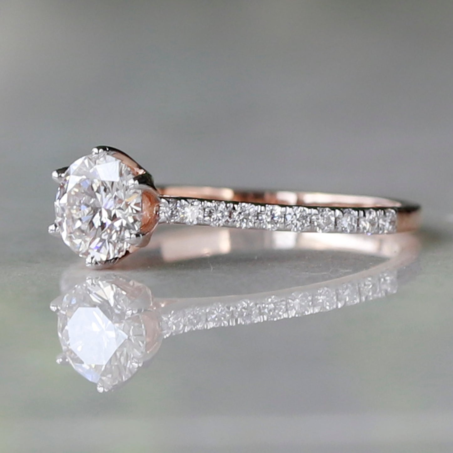 6 prong gold engagement ring